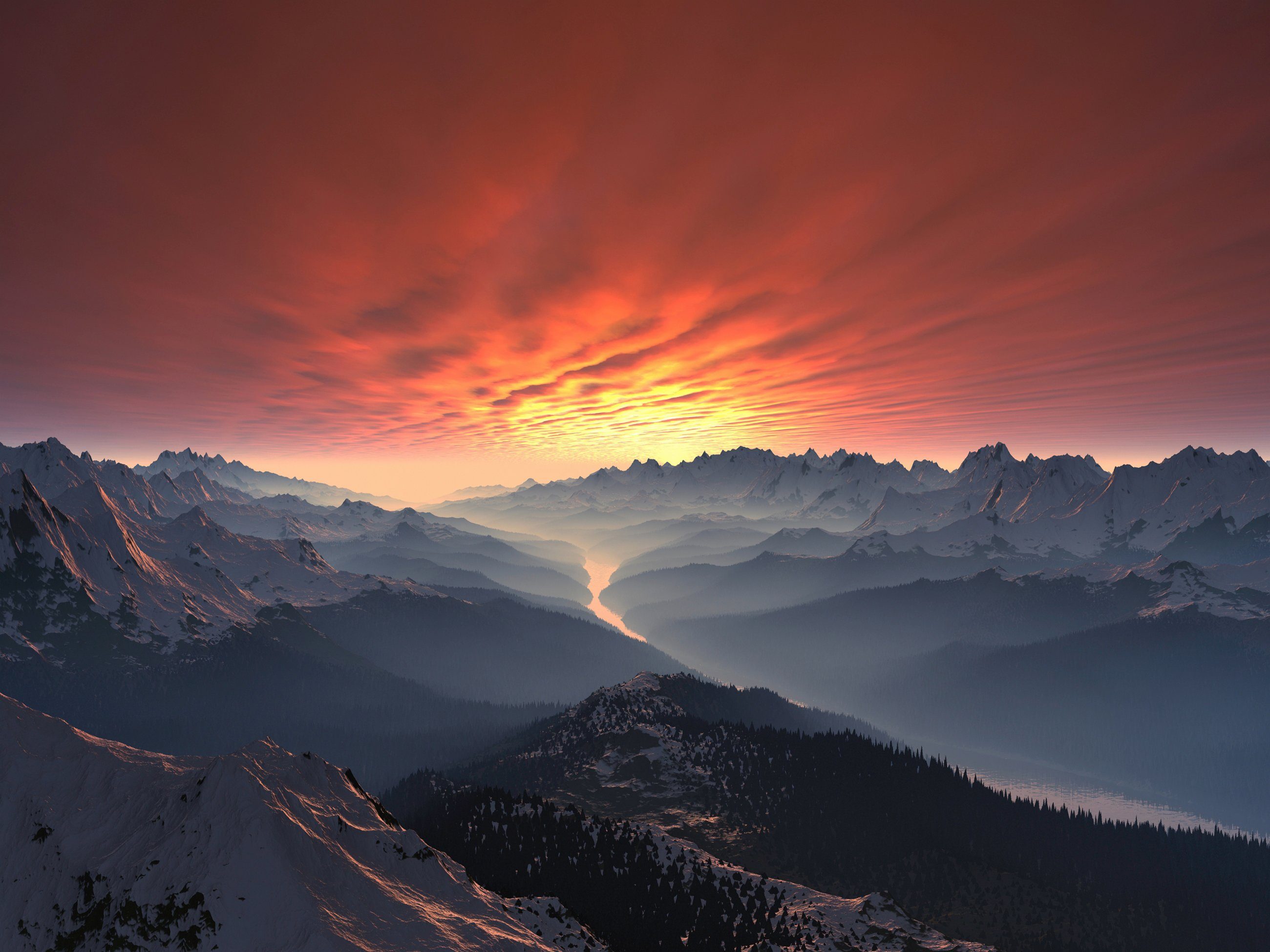 Papermoon Fototapete ALPEN-SEE Gebirge im