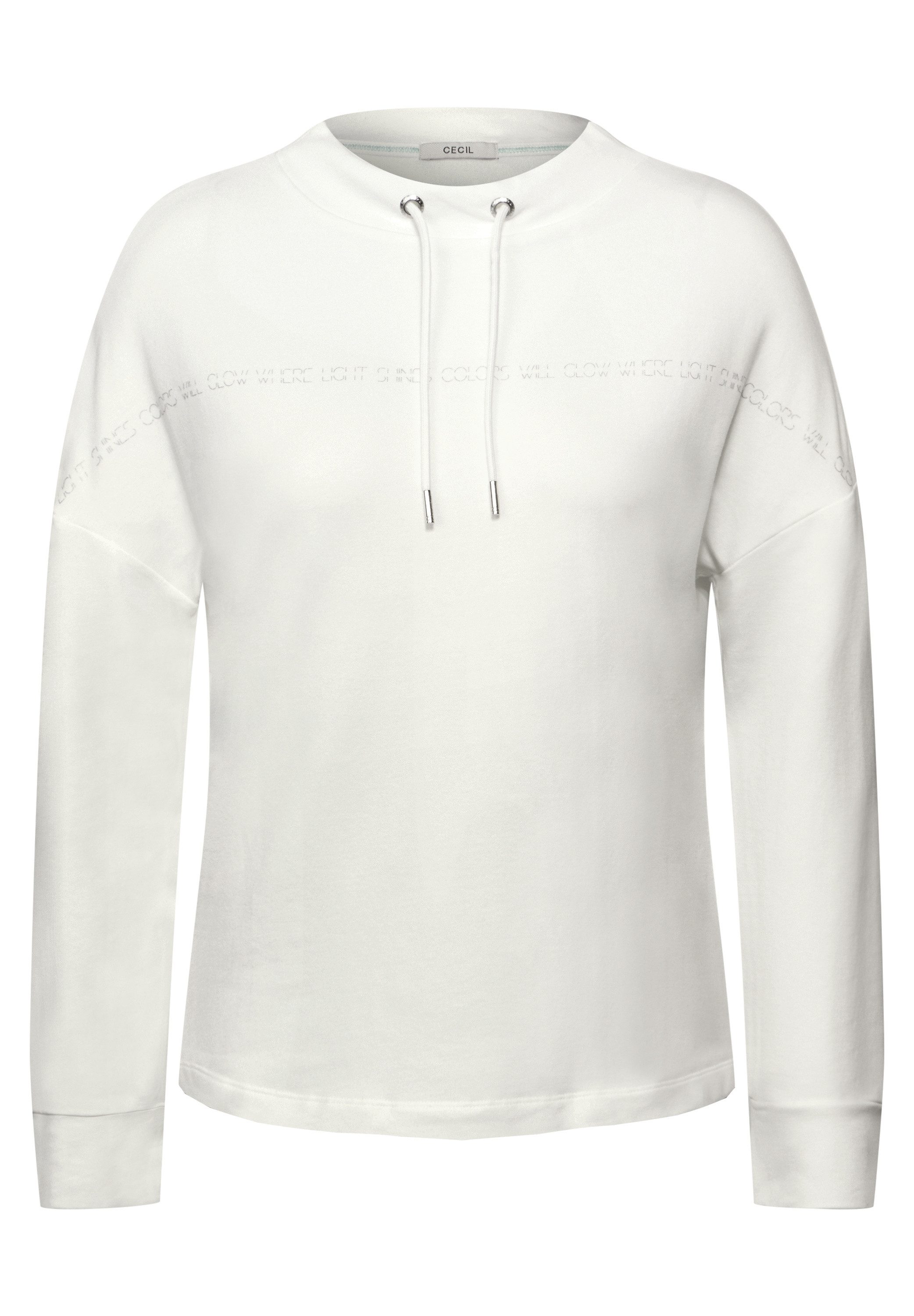 CECIL Langarmshirt mit Tunnelzugband am Kragen