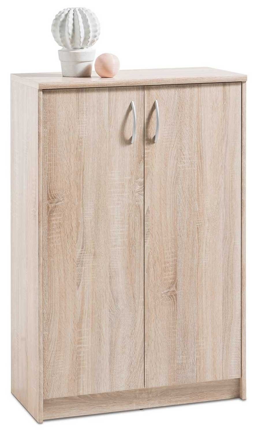 Kommode OPTIMUS, B 74 x H 112 cm, Eiche Sonoma Dekor, mit 2 Türen