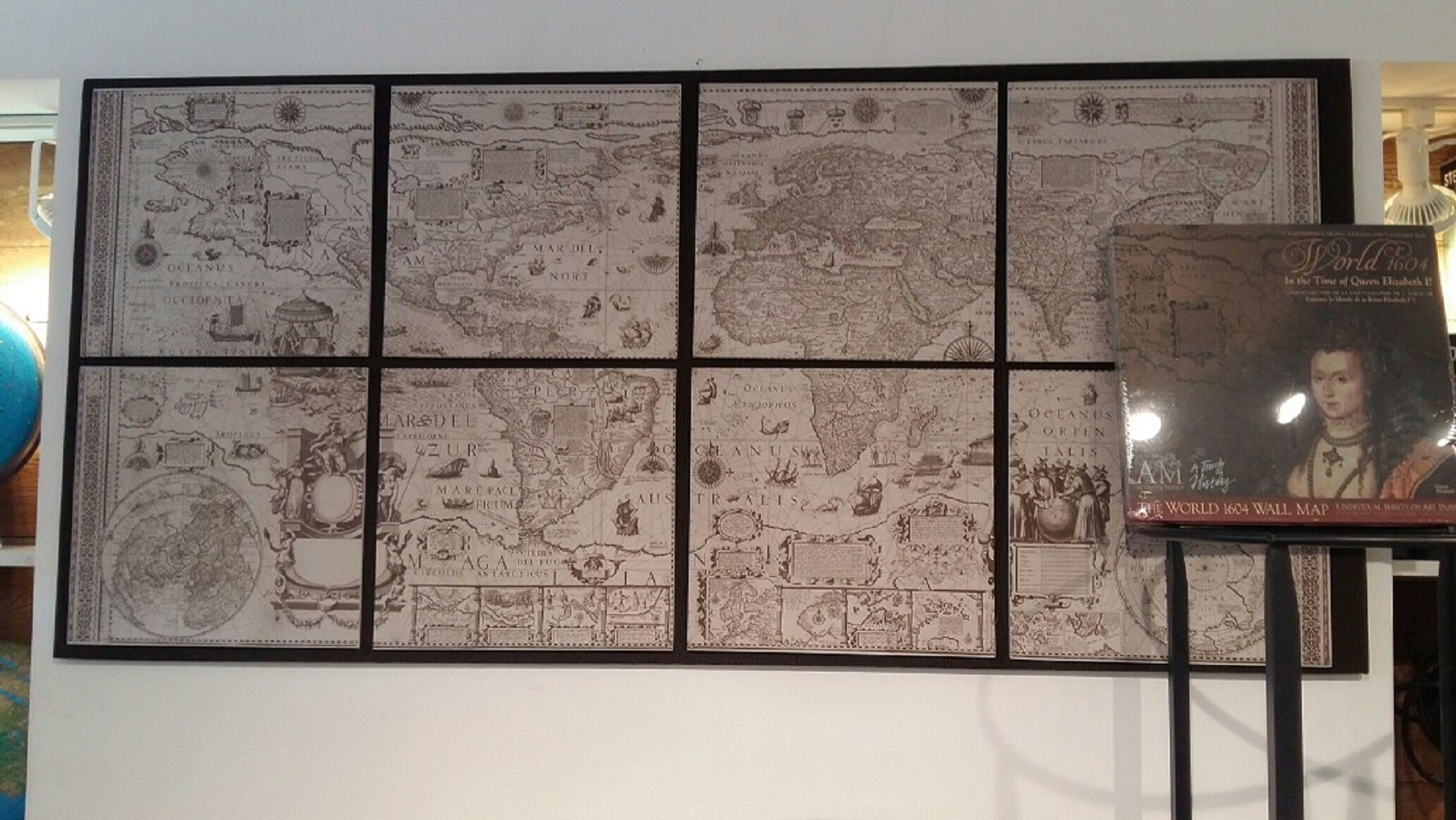 160 Kartenmappe, montiert auf die Renaissance Luxus Dekoobjekt Linoows 75 8 cm Blättern Weltkarte, x Alte Welt,