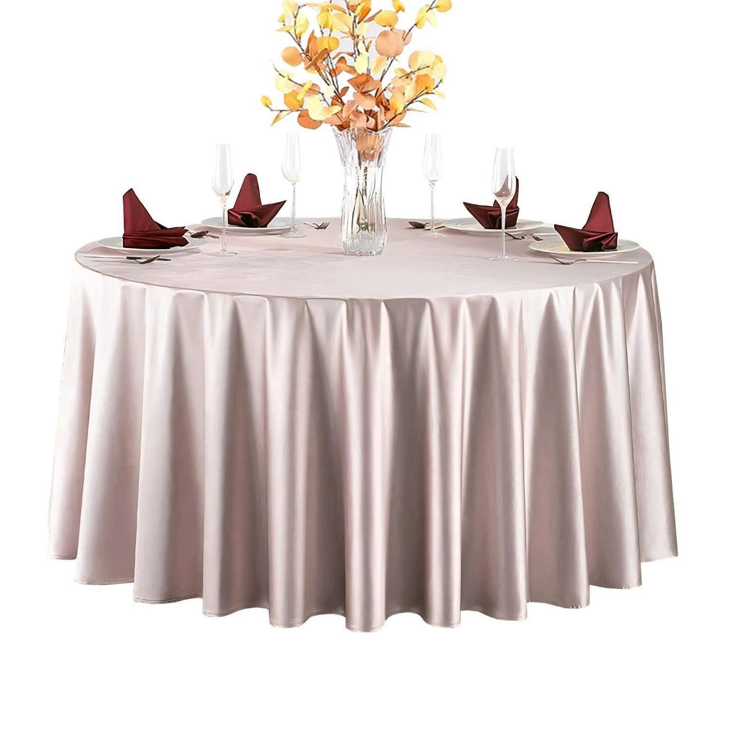 LuxusKollektion Tischdecke Tischdecke Roségold Rund 180cm Satin (1-tlg)