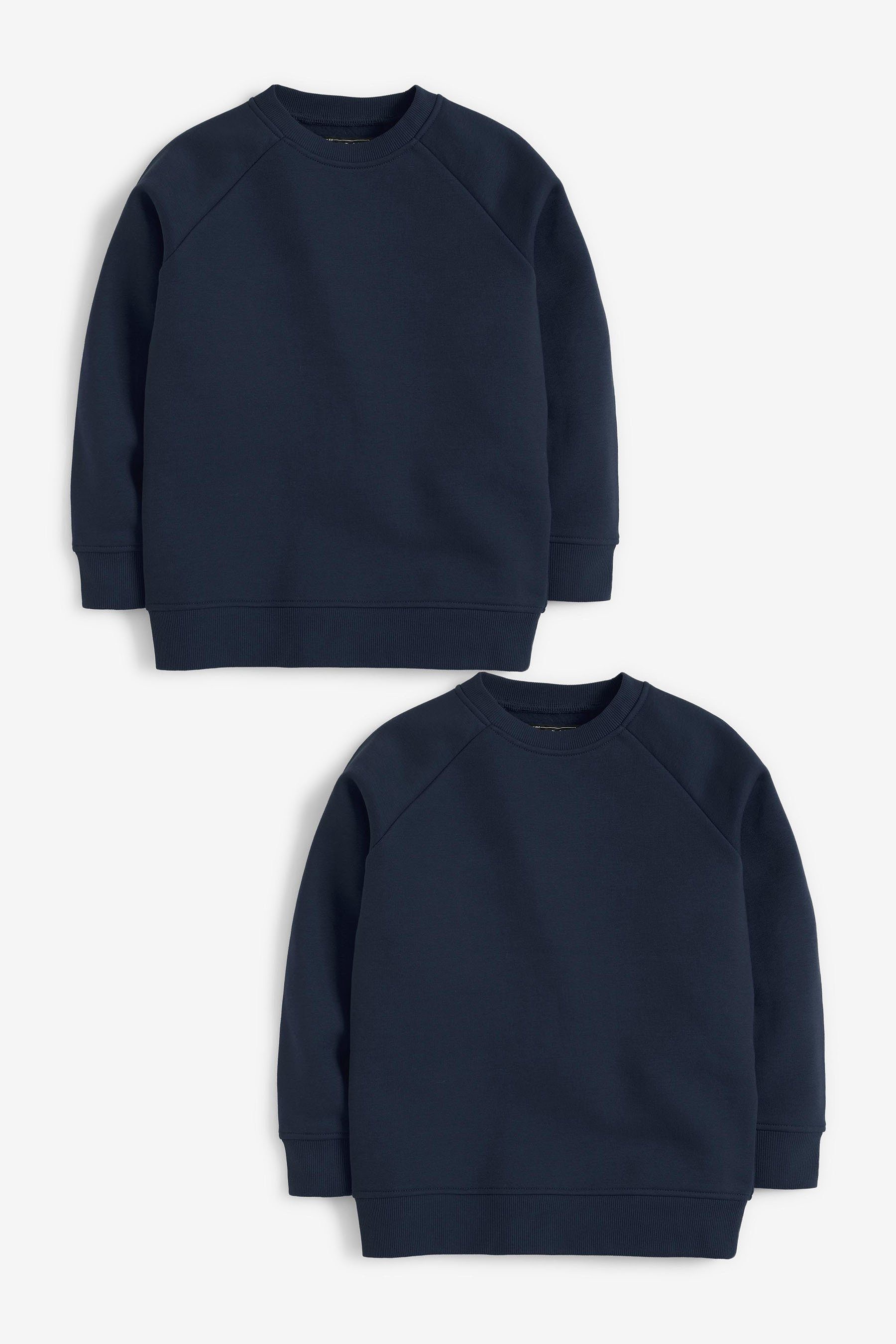 Blue (2-tlg) 2er-Pack Next Sweatshirt Schulpullover V-Ausschnitt Navy mit