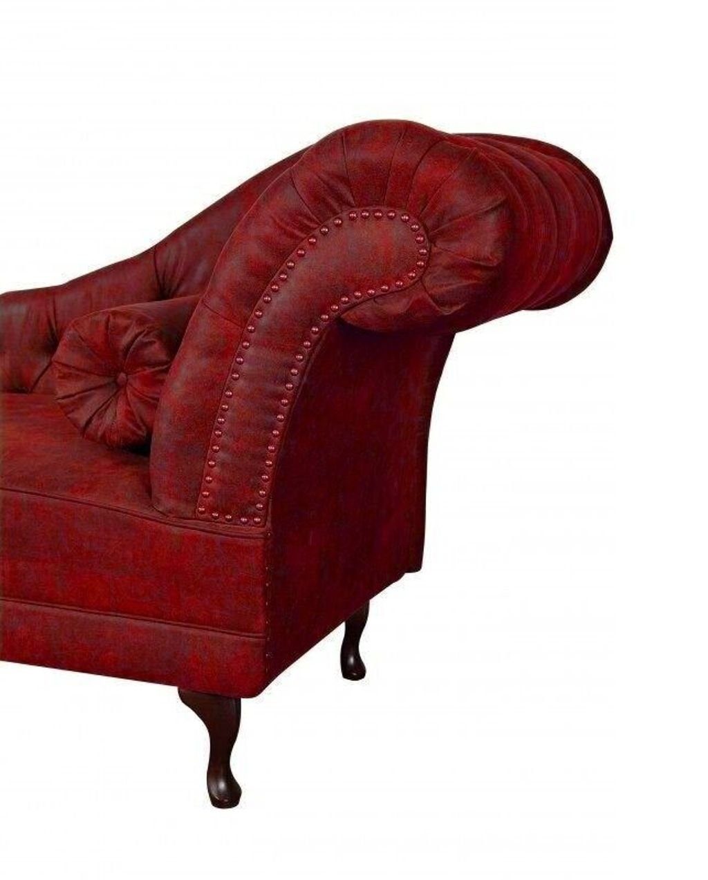 JVmoebel Chaiselongue in Textil Europa Sofa Chaise SOFORT, Rot Liege Teile, Made Chesterfield Relax 1 Chaiselongues