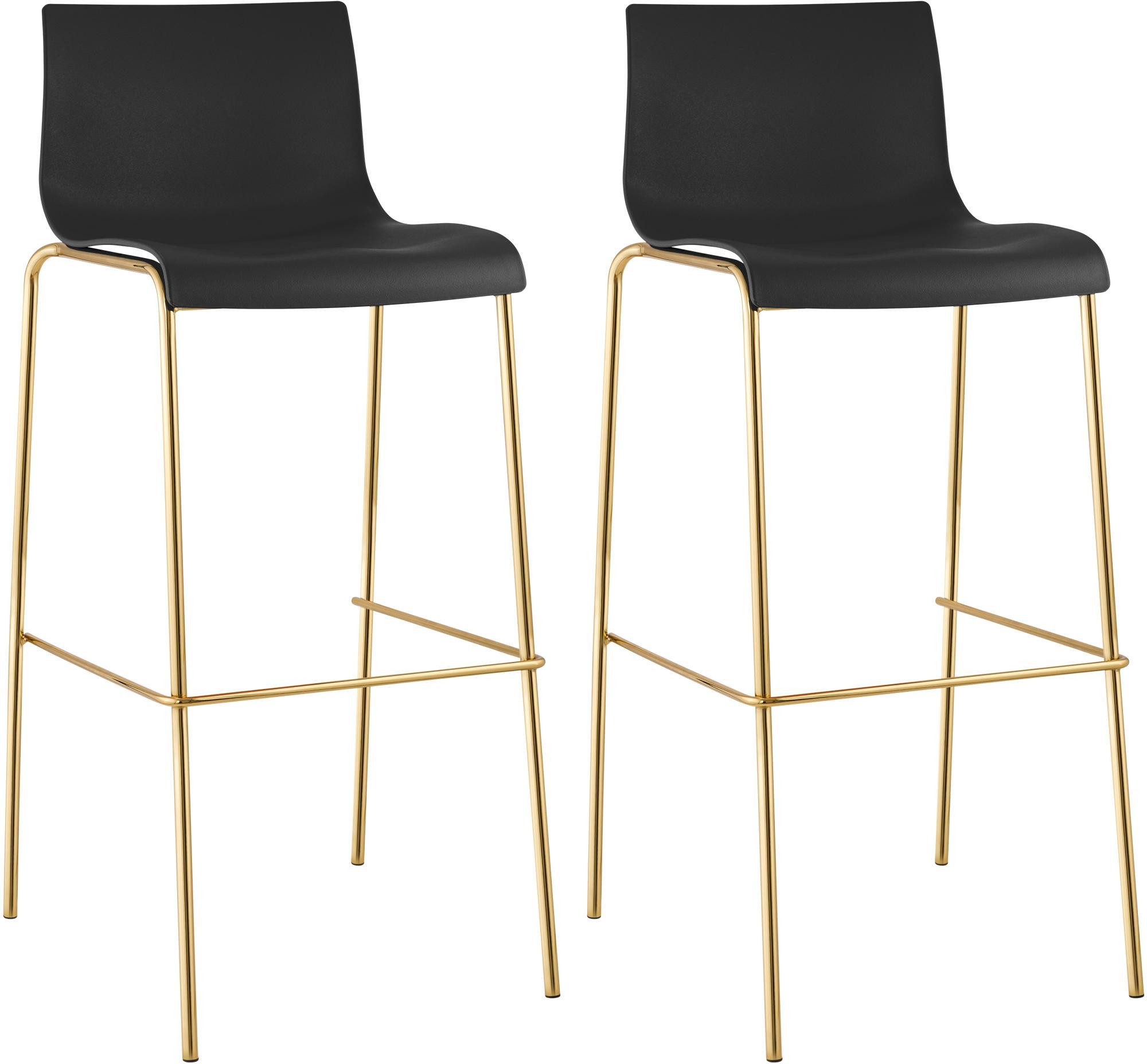 CLP Barhocker Hover (Set, 2er), Kunststoffsitz, stapelbar, Gestell in Goldoptik