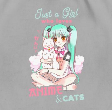 Shirtracer Turnbeutel Just a girl who loves anime & cats, Anime Geschenke