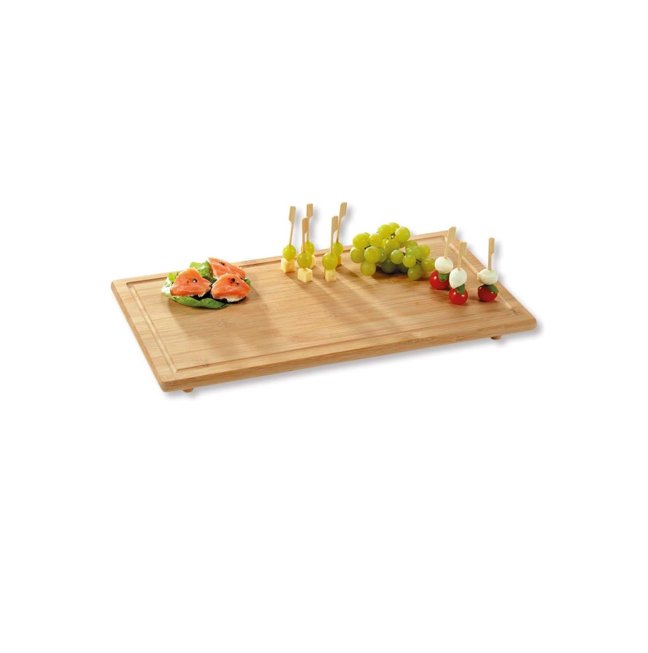 Kesper Herd-Abdeckplatte Schneide- und Abdeckplatte 50x28x4 cm aus FSC Bambusholz, 2 Stück, Für Ceranfeldabdeckung geeignet