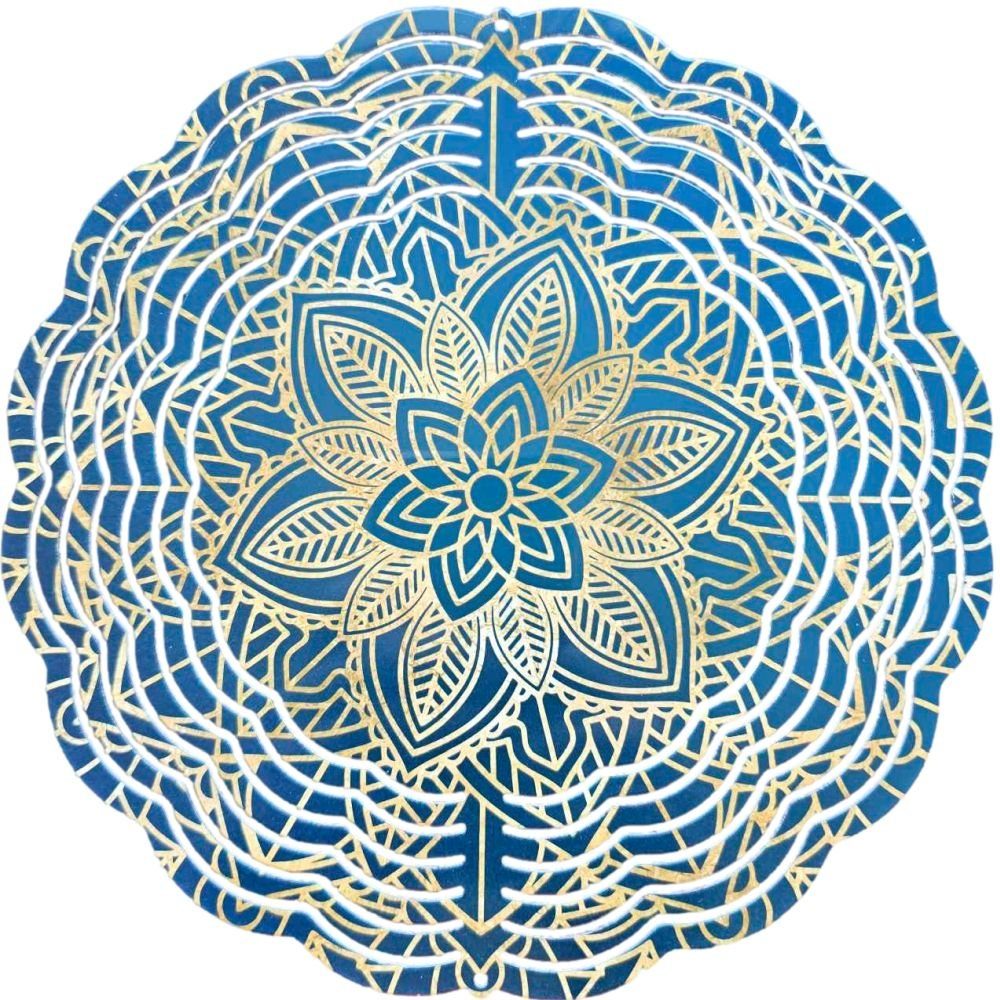 Ladreas Windspiel Edelstahl 3D Windspiel Windspinner 20cm Mandala 2 WI393