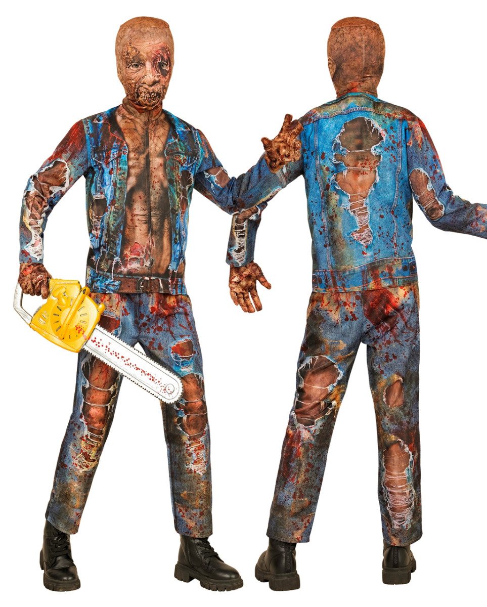 Horror-Shop Zombie-Kostüm 5-teiliges Zombie Sofortkostüm für Kinder mit Mask