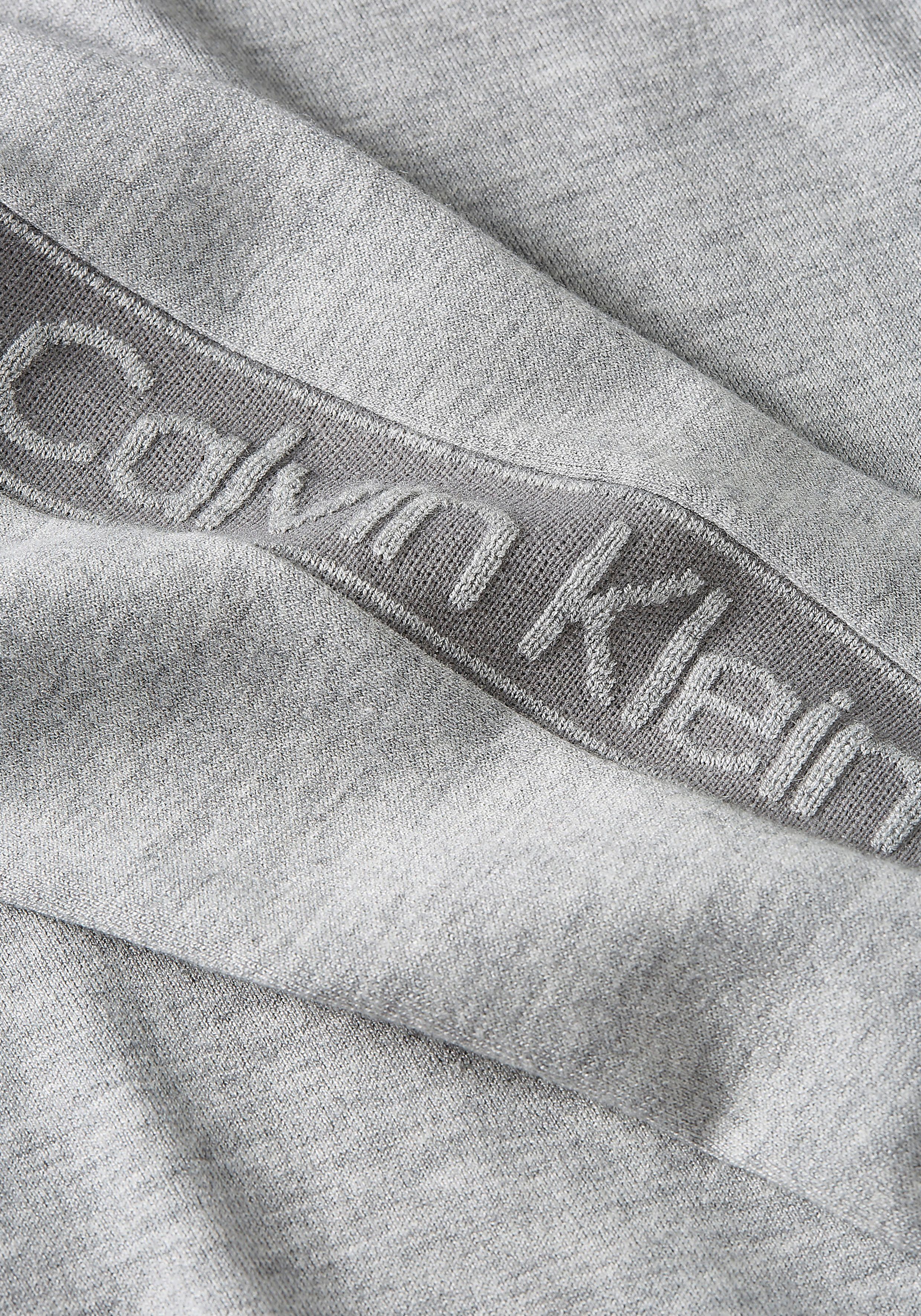 grey LOGO SWEATER heather Calvin Rundhalspullover mid JACQUARD Klein