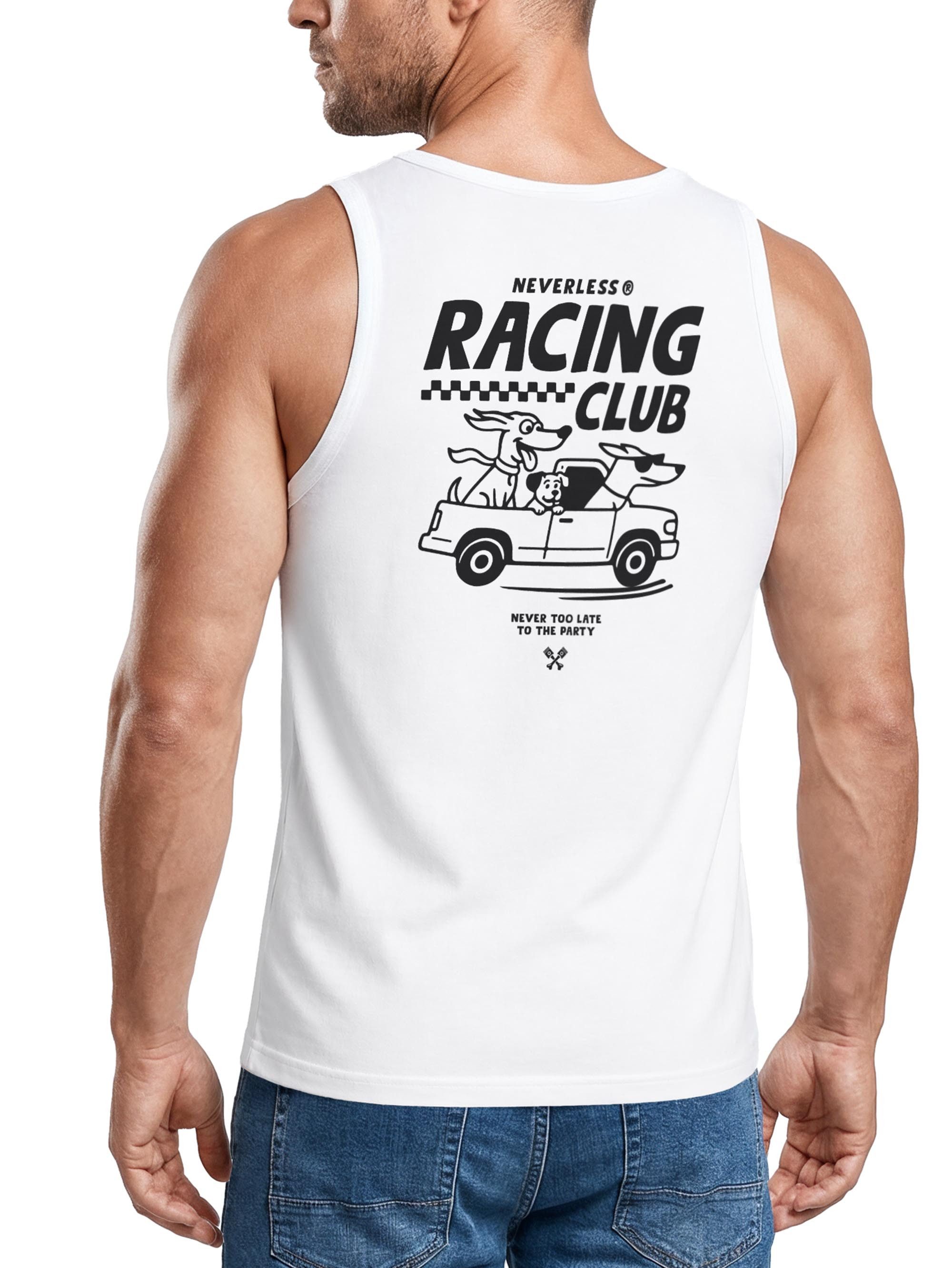 Neverless Tanktop Herren Tanktop mit Grafik-Print Rückendruck - Racing Club - mit Print