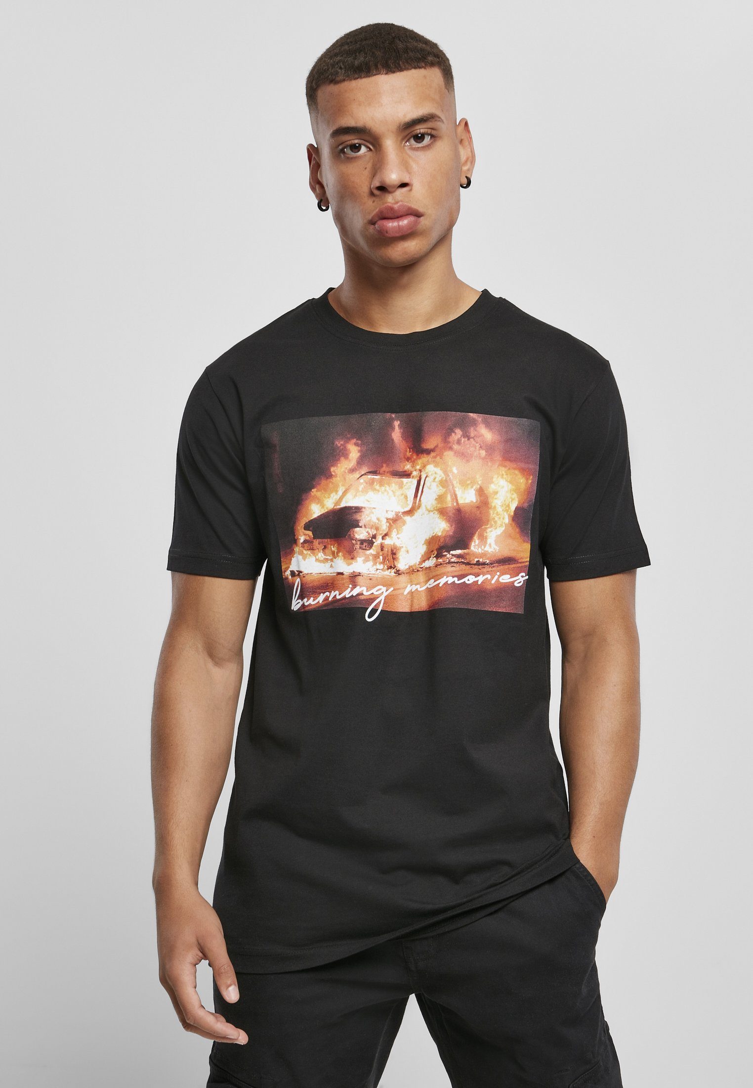 MisterTee T-Shirt Herren Burning Car Tee (1-tlg)