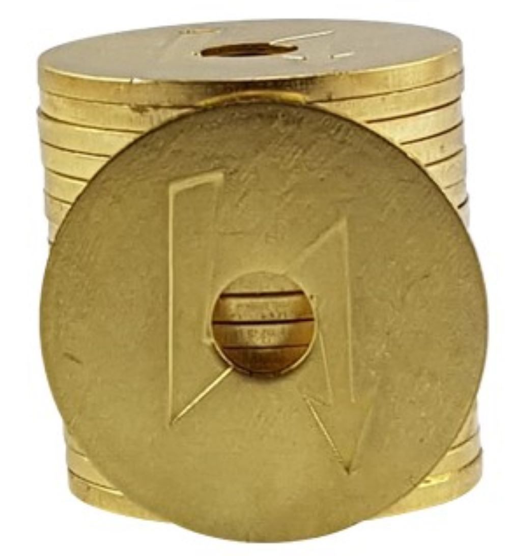 Zeco Sanitär-Installationsset Blitz Wertmarke 26mm x 1,6mm Waschmarke, Token, wie NZR VE=50 Stück