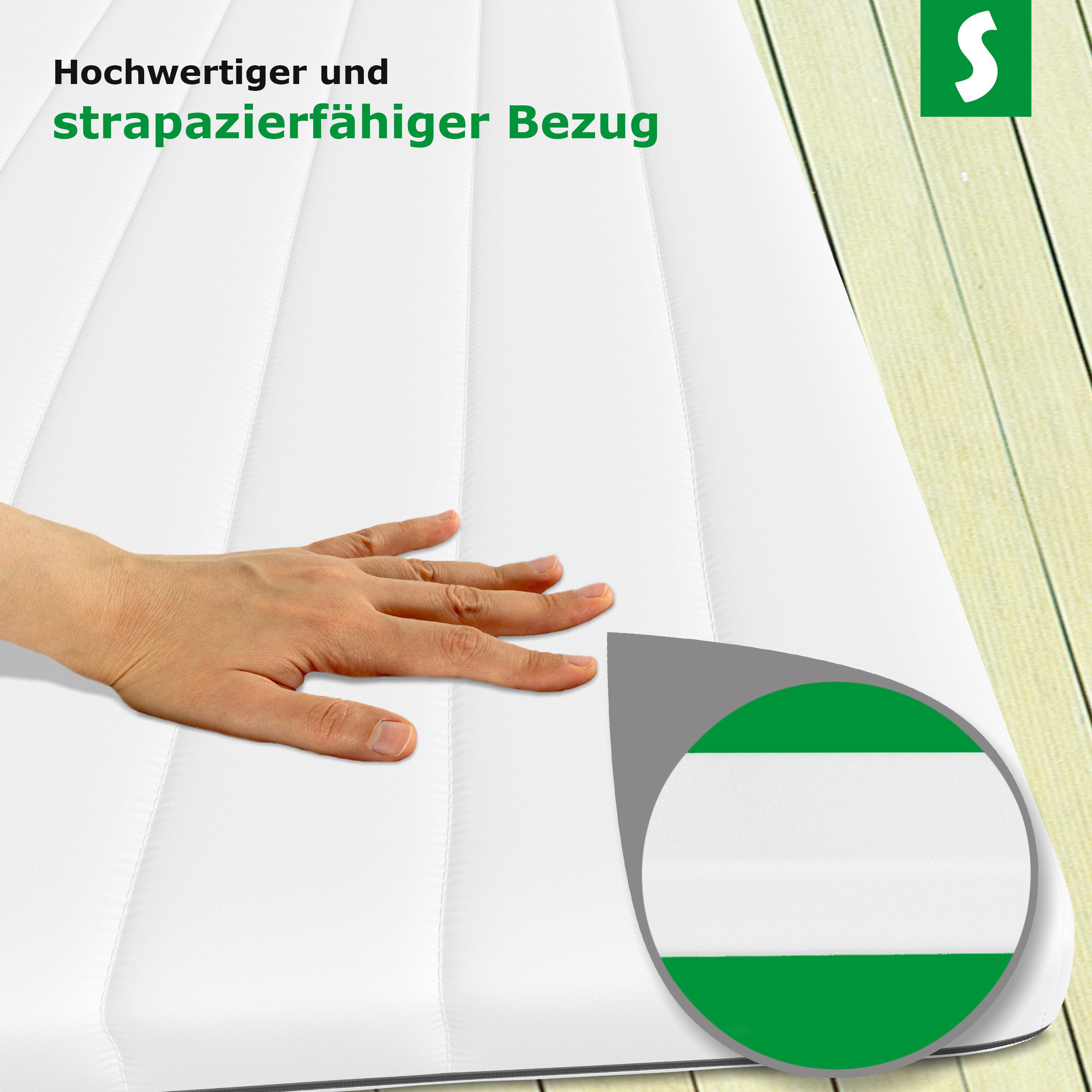 Schlaftroll, Topper Matratzentopper aus Kaltschaum, ergonomische Matratzenauflage, OEKO-TEX® zertifiziert 90x200, 140x200, 180x200 cm und weiteren Größen