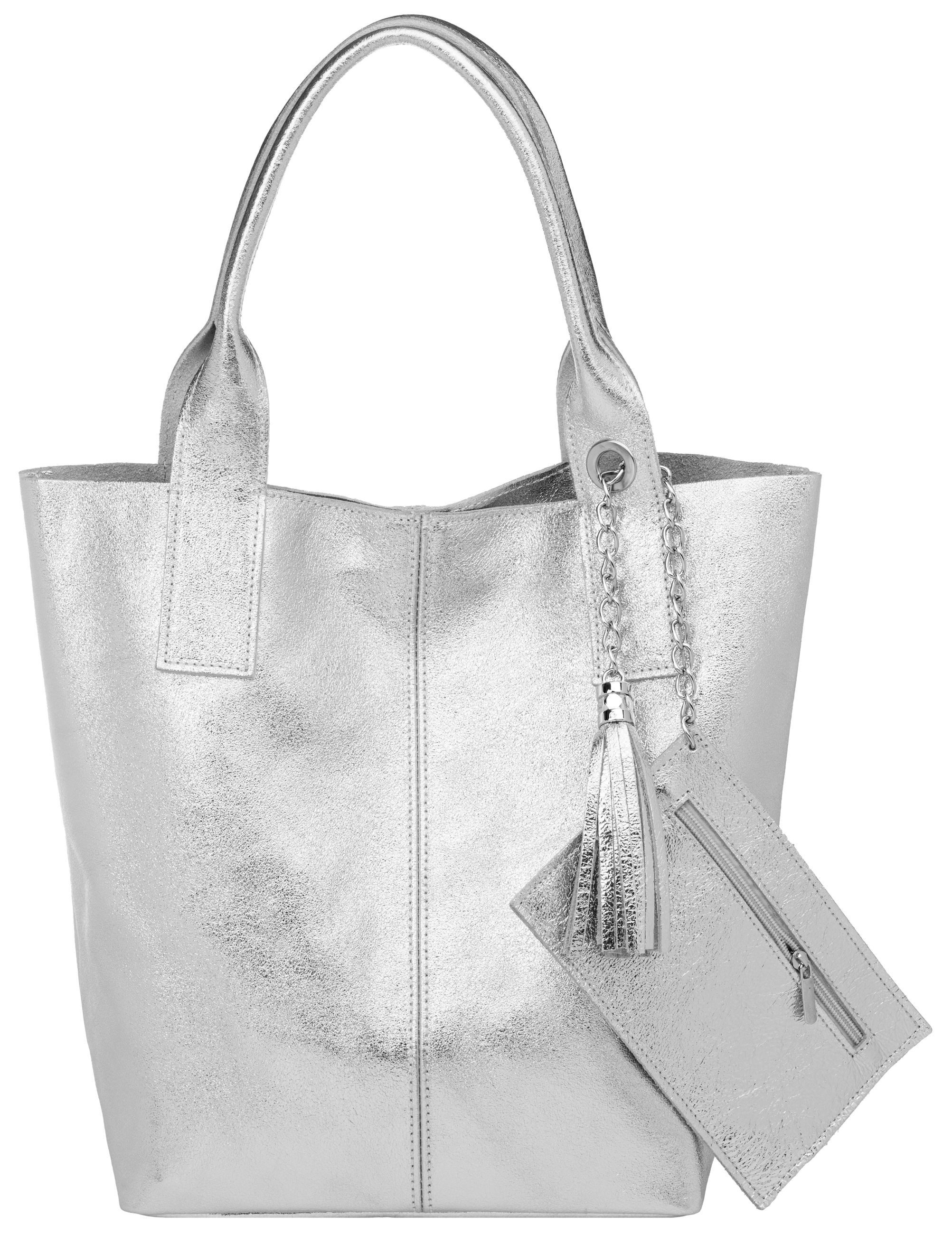 Caspar Schultertasche große Wildleder Shopper Damen günstig online kaufen