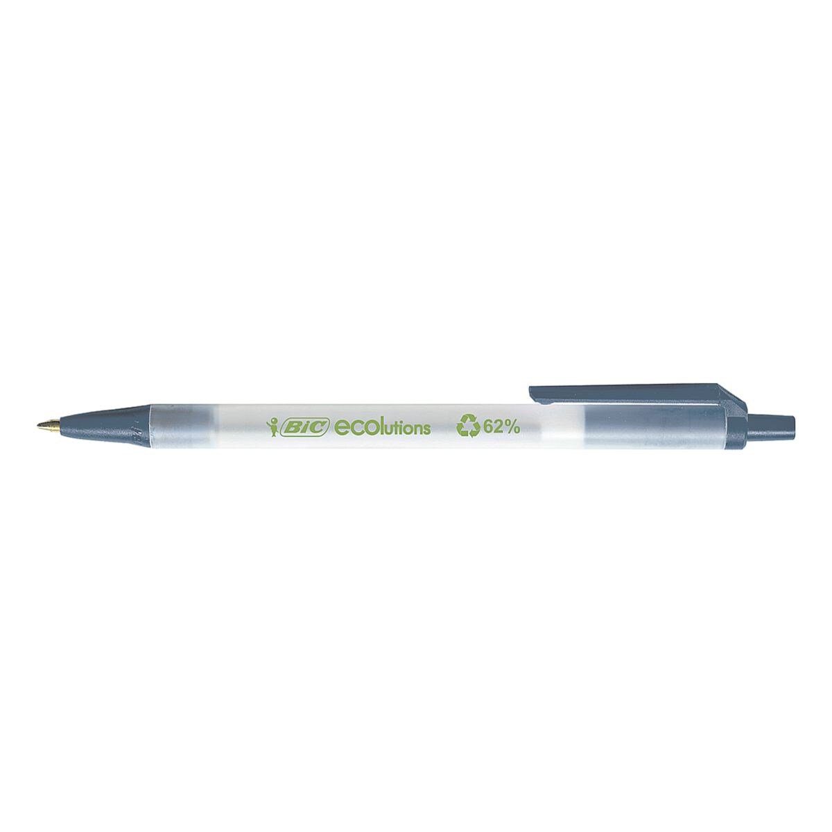 BIC Kugelschreiber Ecolutions Clic Stic, zu 62% aus recyceltem Material blau/transparent