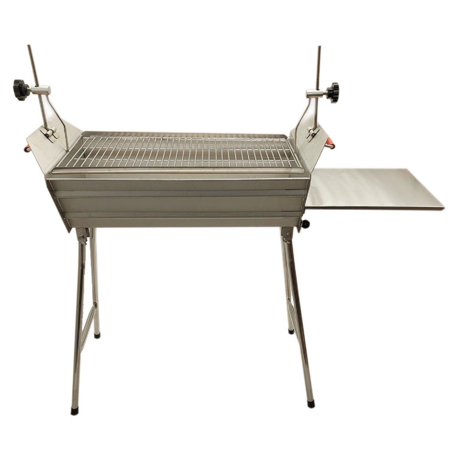 Grillpeter Holzkohlegrill Mangal Leto Edelstahl 2mm Schaschlikgrill mit verstellbarer Grillhöhe