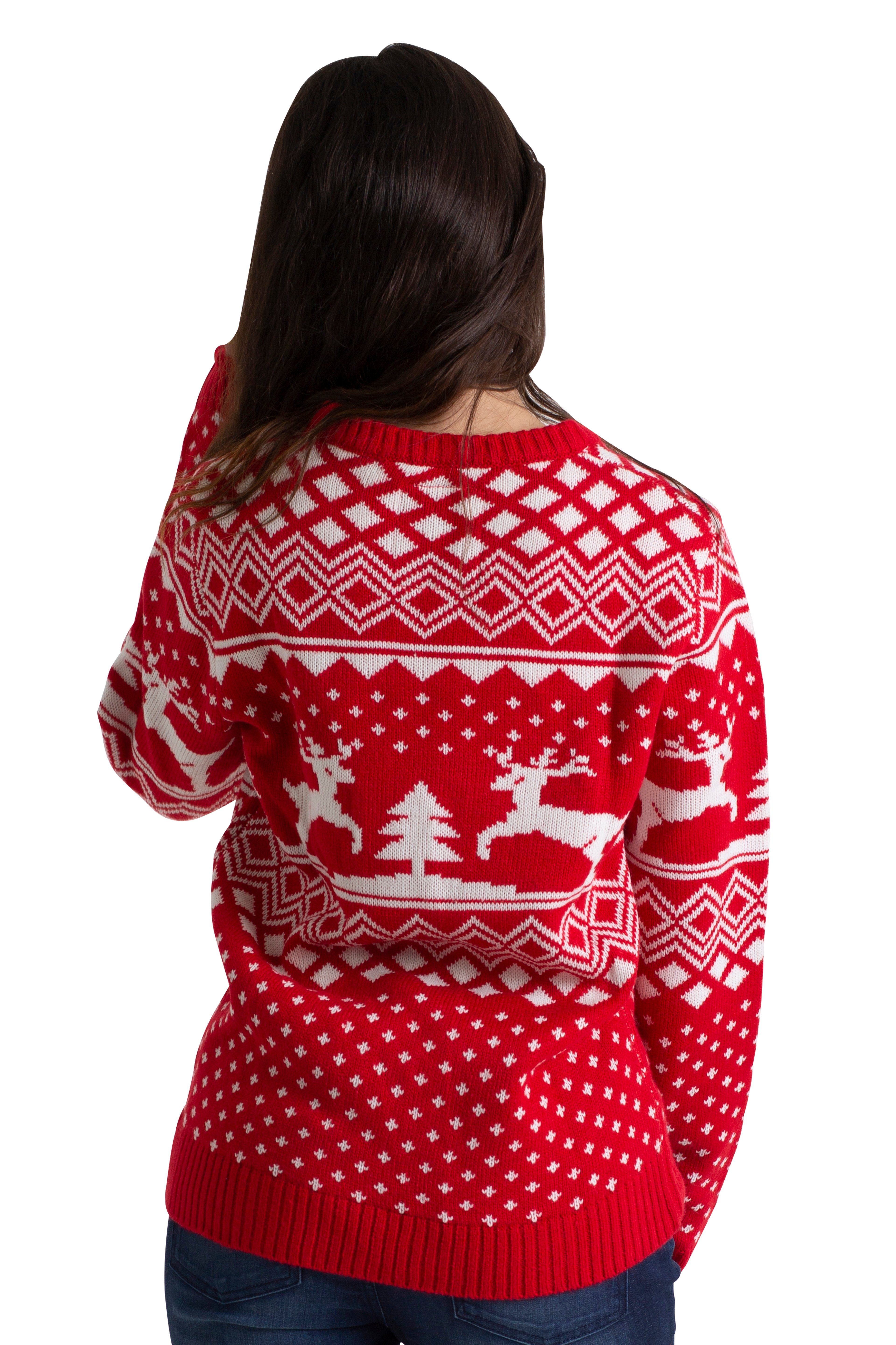 BlauerHafen Weihnachtspullover Damen Weihnachts Pullover lange Ärmel Knit Rundhals Christmas Jumper