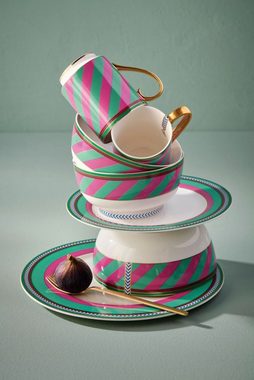 PiP Studio Schale Chique Stripes Bowl pink-green 15,5cm, Porzellan, (Müslischale)