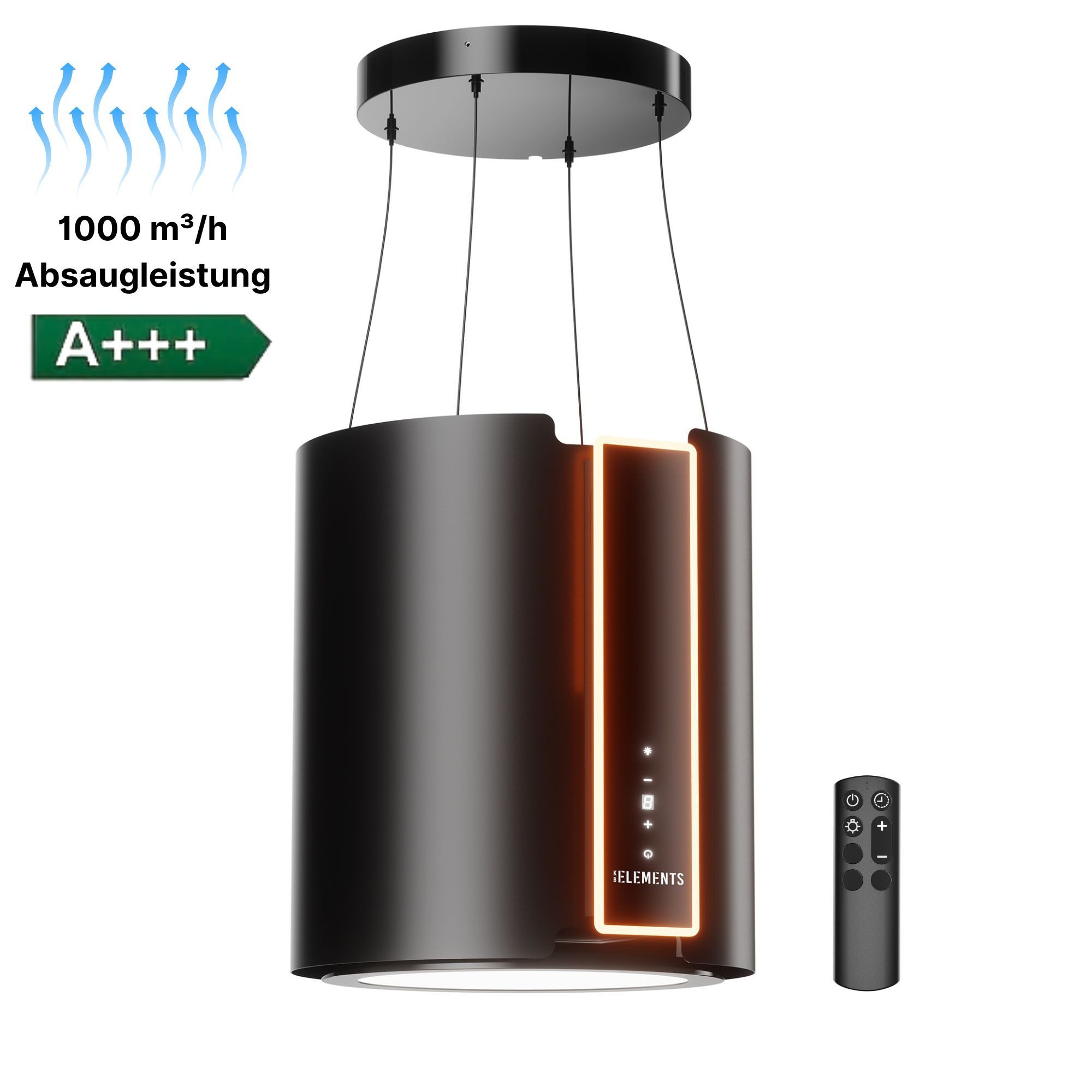 KB Elements Inselhaube mit Fernbedienung, 1000 m³/h mit Fernbedienung, 1000 m³/h, Fernbedienung, 1000 m³/h Saugleistung