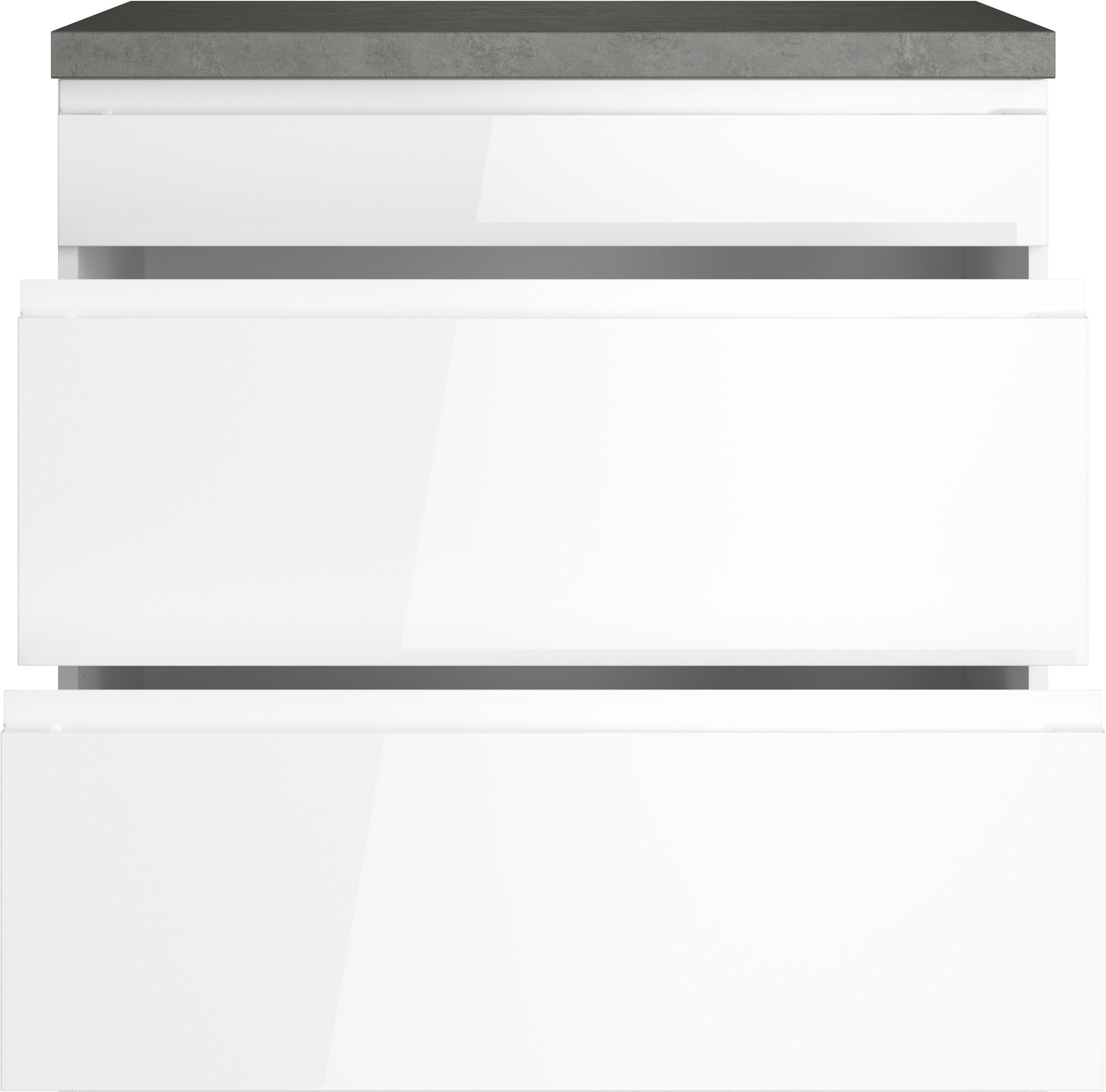 KOCHSTATION Kochfeldumbauschrank KS-Virginia,neu in verbesserter Ausführung (Stauraum, Softclose) Breite 80 cm, Höhe 86 cm, Softclose-Auszüge – Bild 5 von 5