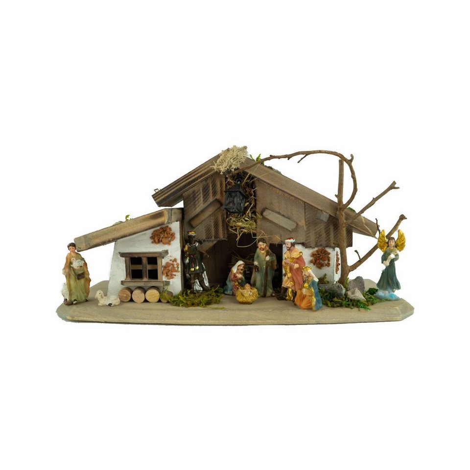 Krippenursel Krippe Weihnachtskrippe Winn inkl. 11-tlg. Figurensatz K