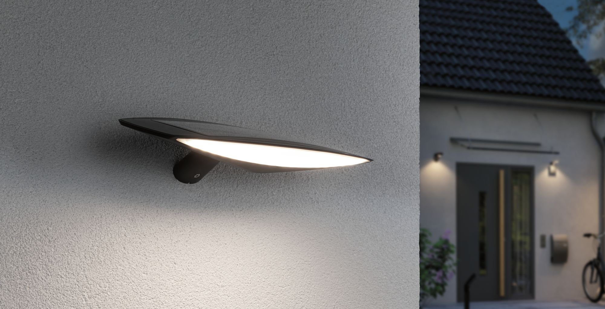 LED-Modul, fest Paulmann Anthrazit Kiran, IP44 280lm Warmweiß mit Bewegungsmelder Warmweiß, Außen-Wandleuchte LED integriert,