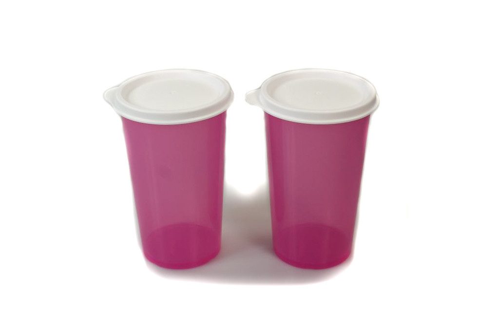 TUPPERWARE Becher Eco 330 ml rosa (2) Becher Trinkbecher mit Deckel