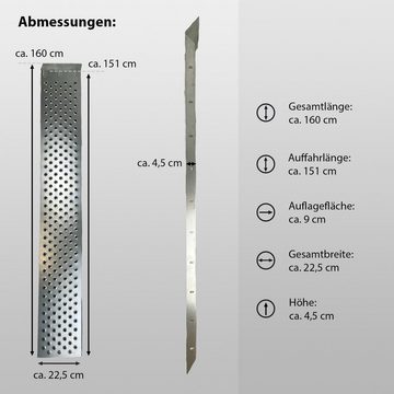 TRUTZHOLM Auffahrrampe 2x Auffahrrampe 160cm 400 kg Tragkraft Stahl Rutschfest Transporter