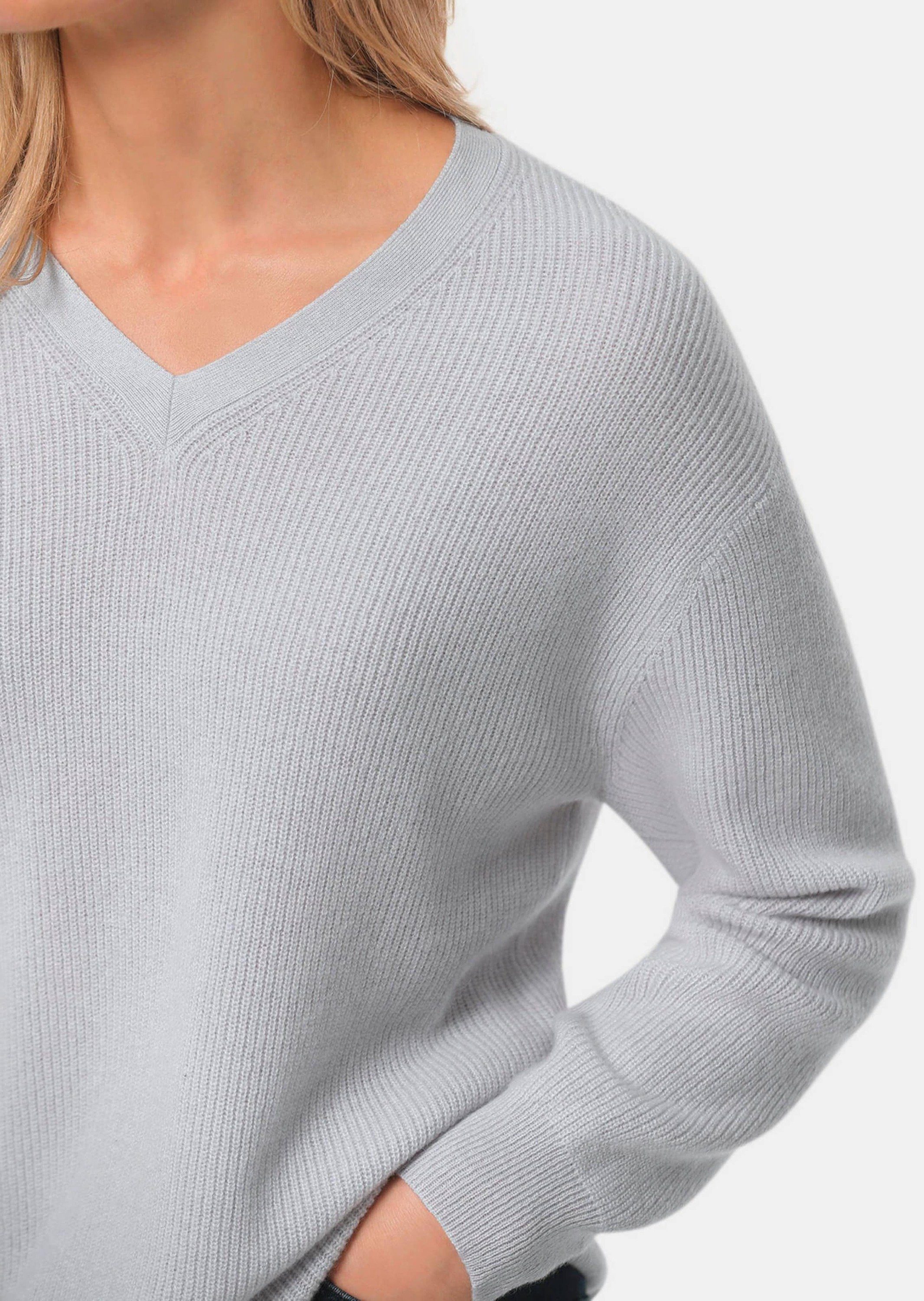 GOLDNER Strickpullover Kurzgröße: Kaschmirpullover mit V-Ausschnitt