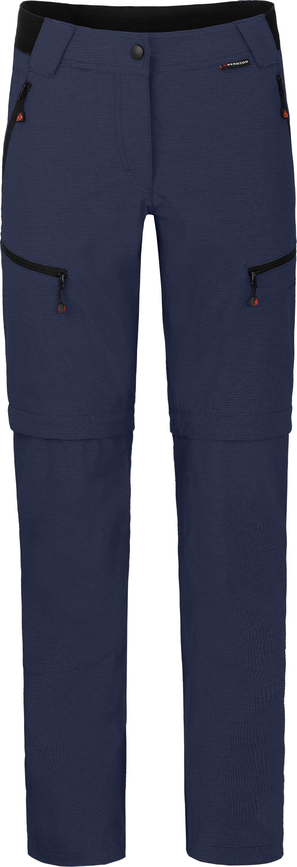 Zipp-Off peacoat robust, blau Kurzgrößen, Wanderhose, Zip-off-Hose PORI Damen elastisch, Bergson
