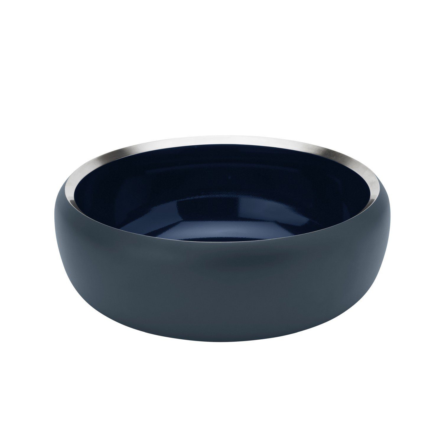 Stelton Obstschale Ora Mitternachtsblau 22 cm, Edelstahl mit Pulverbeschichtung