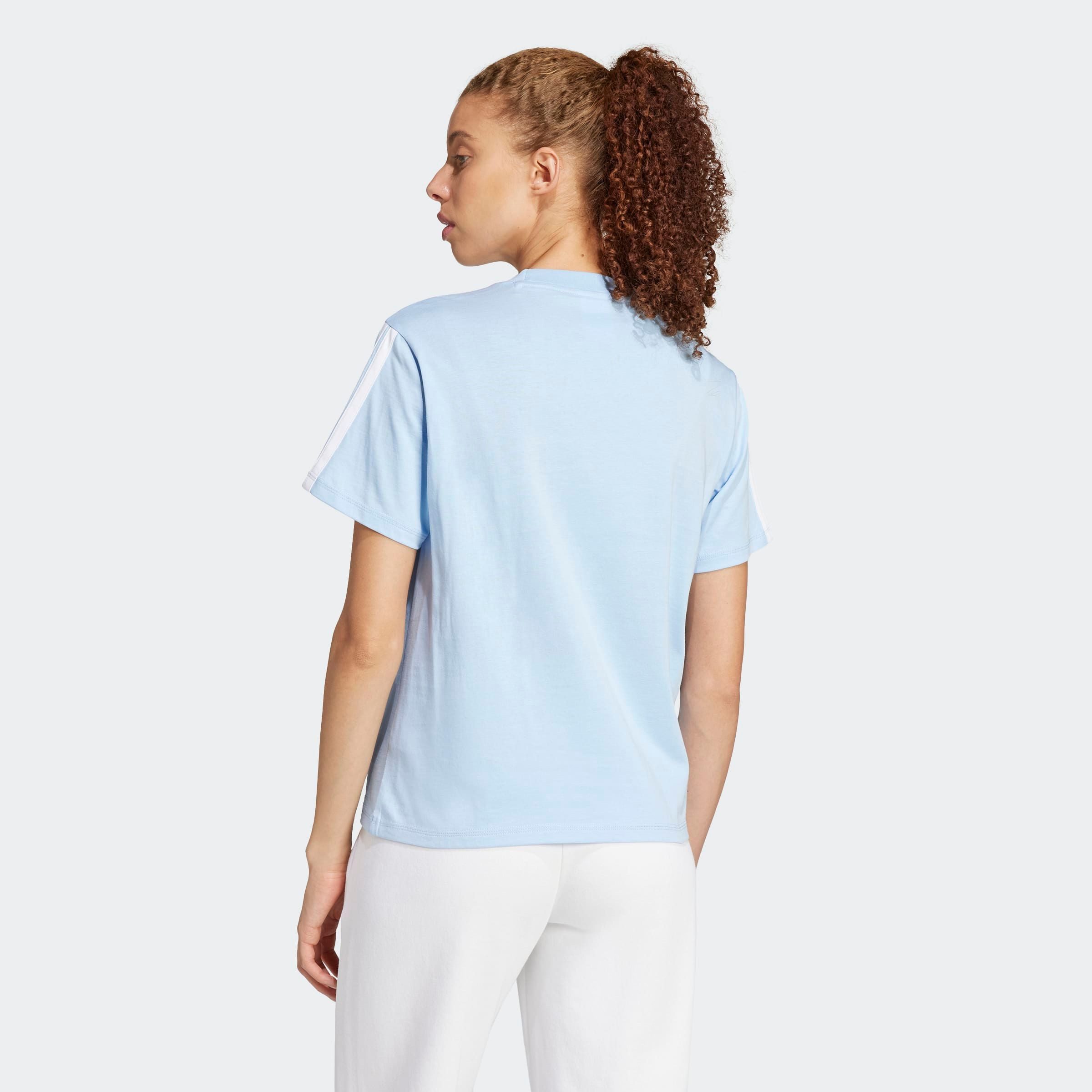 adidas Sportswear T-Shirt ESSENTIALS 3-STREIFEN COTTON klassische 3-Streifen an den Ärmeln, ohne Verschluss