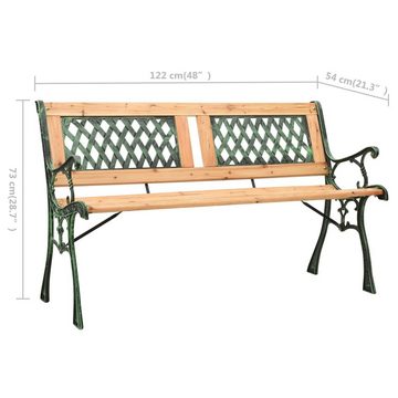 vidaXL Gartenbank Gartenbank 122 cm Gusseisen und Massivholz Tanne (1-St)