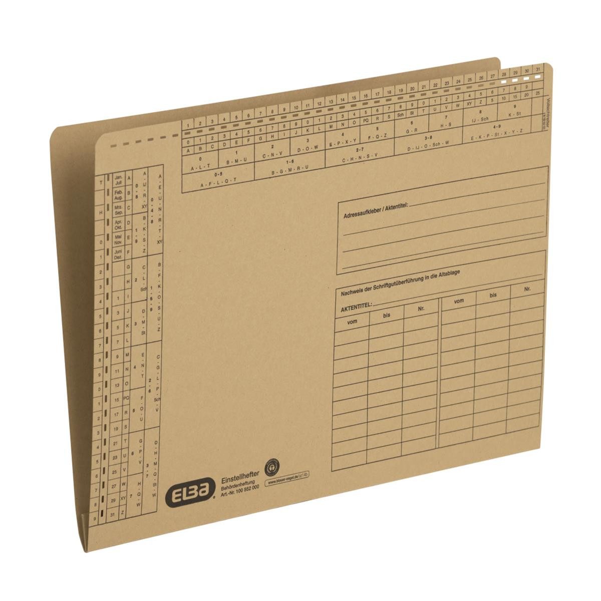 HAMELIN PAPERBRANDS Hefter ELBA Einstellhefter 100552000 23x31cm kfm./Behördenheftung braun