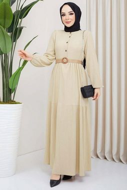 Modabout Maxikleid Langes Kleider Abaya Hijab Kleid Damen - NELB0007D0051BEJ (1-tlg)