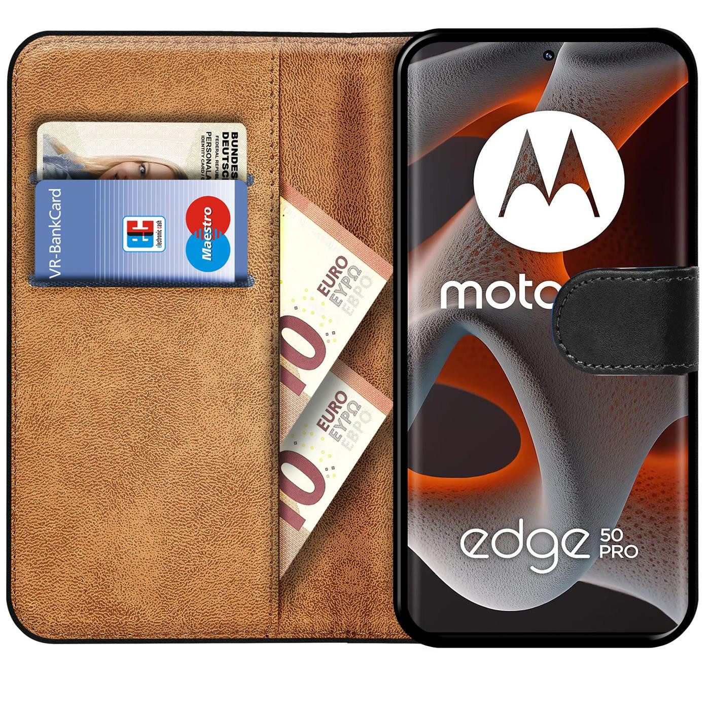 CoolGadget Handyhülle Book Case Handy Tasche für Motorola Edge 50 Pro 6,67 Zoll, Hülle Klapphülle Flip Cover für Edge 50 Pro Schutzhülle stoßfest