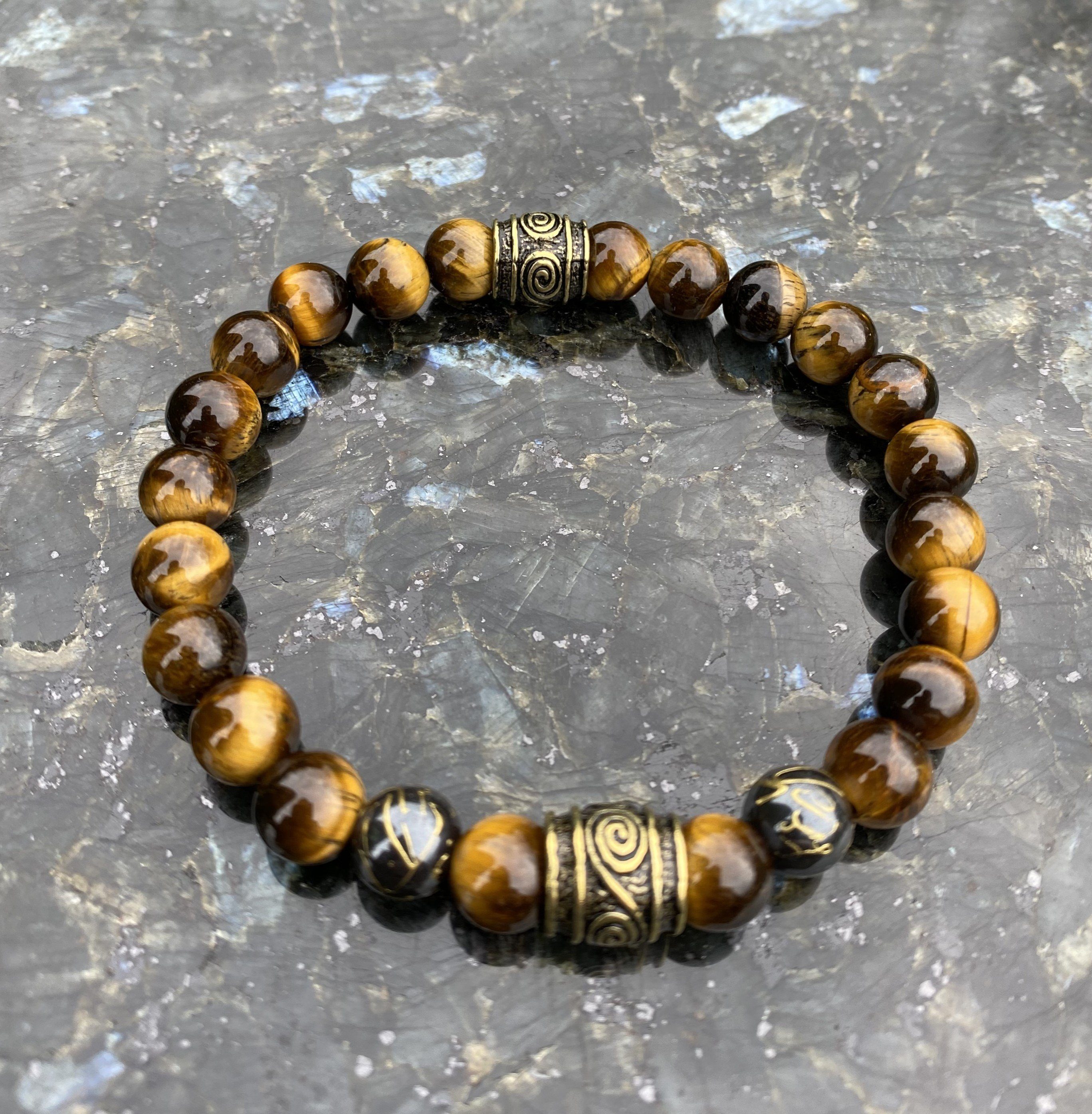 NAHLE Armband Naturstein Perlenarmband 8mm Tigerauge Partnerarmband (1-tlg. günstig online kaufen