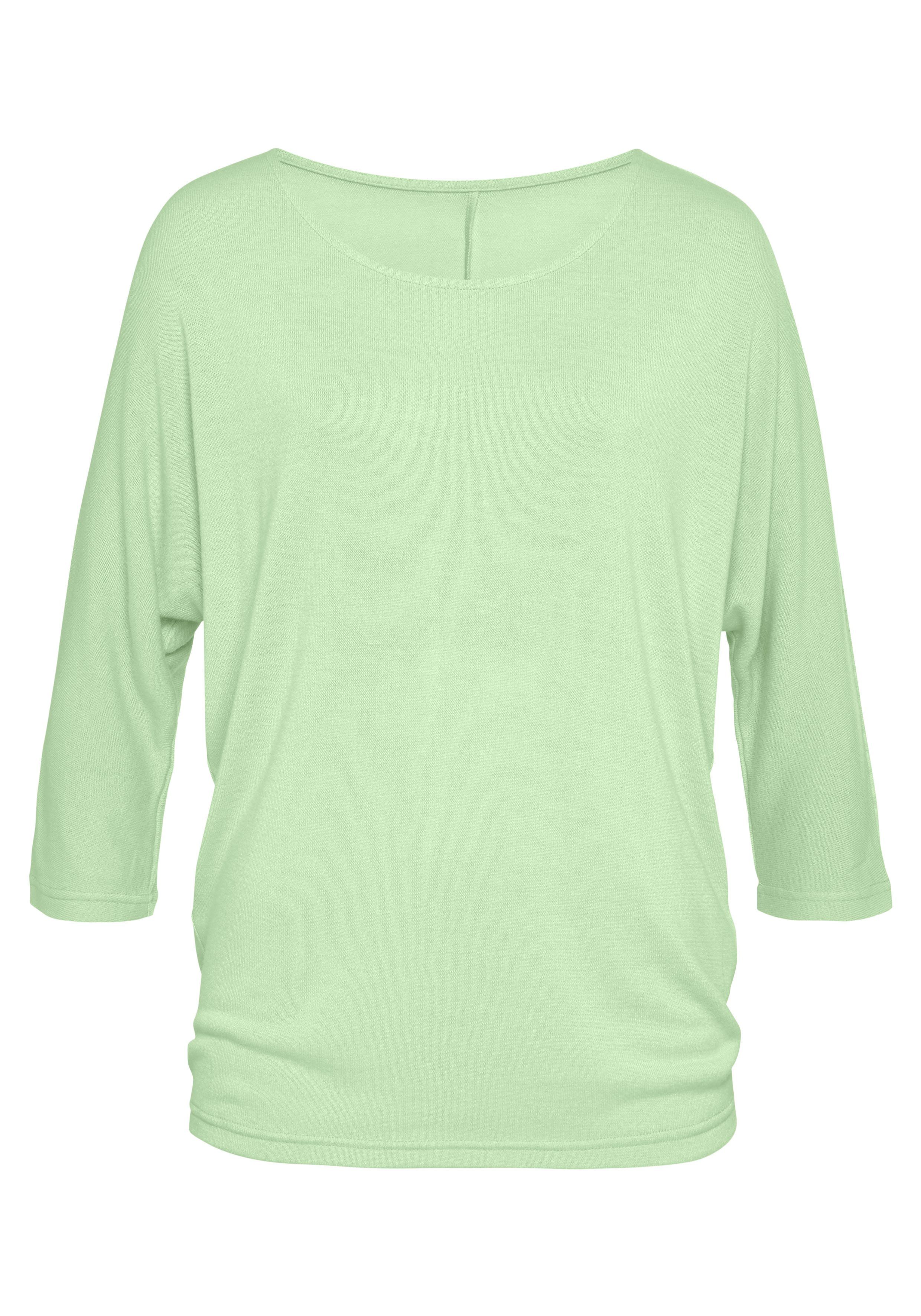 LASCANA 3/4-Arm-Shirt mit Fledermausärmeln aus weicher günstig online kaufen