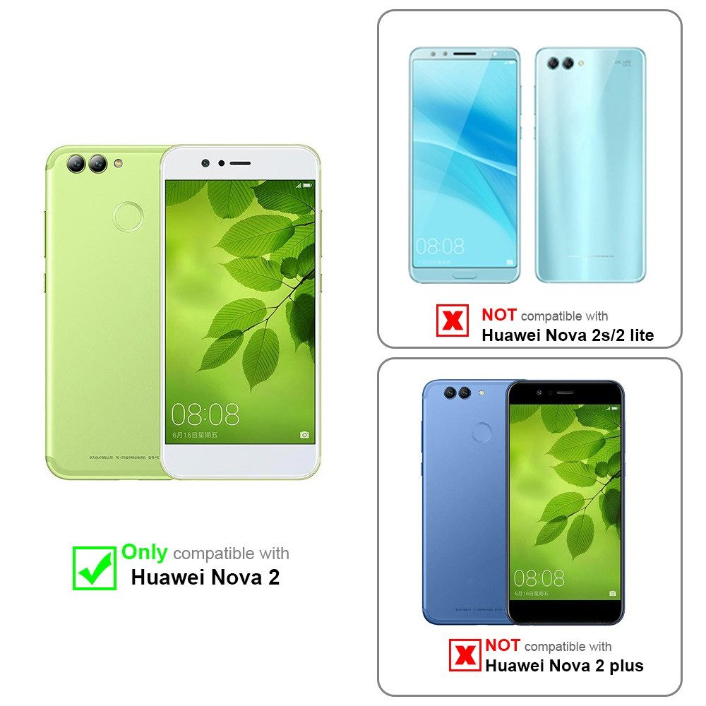 Cadorabo Handyhülle für Huawei NOVA 2 Hülle Huawei NOVA 2, Hülle Schutzhülle mit Standfunktion, Kartenfach und Magnetverschluss