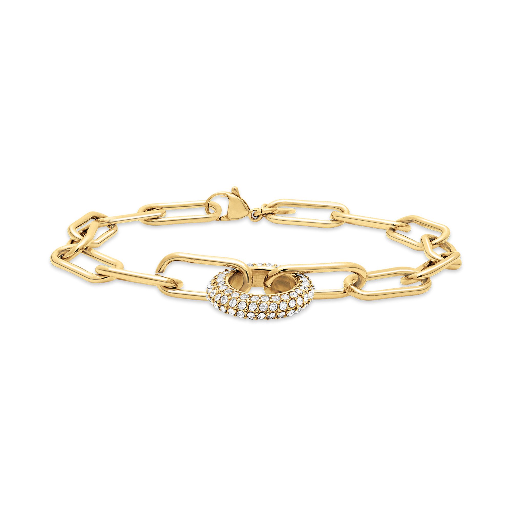 Tamaris Gliederarmband Schmuck Geschenk Edelstahl Armkette The Glitter Donut, mit Glasstein