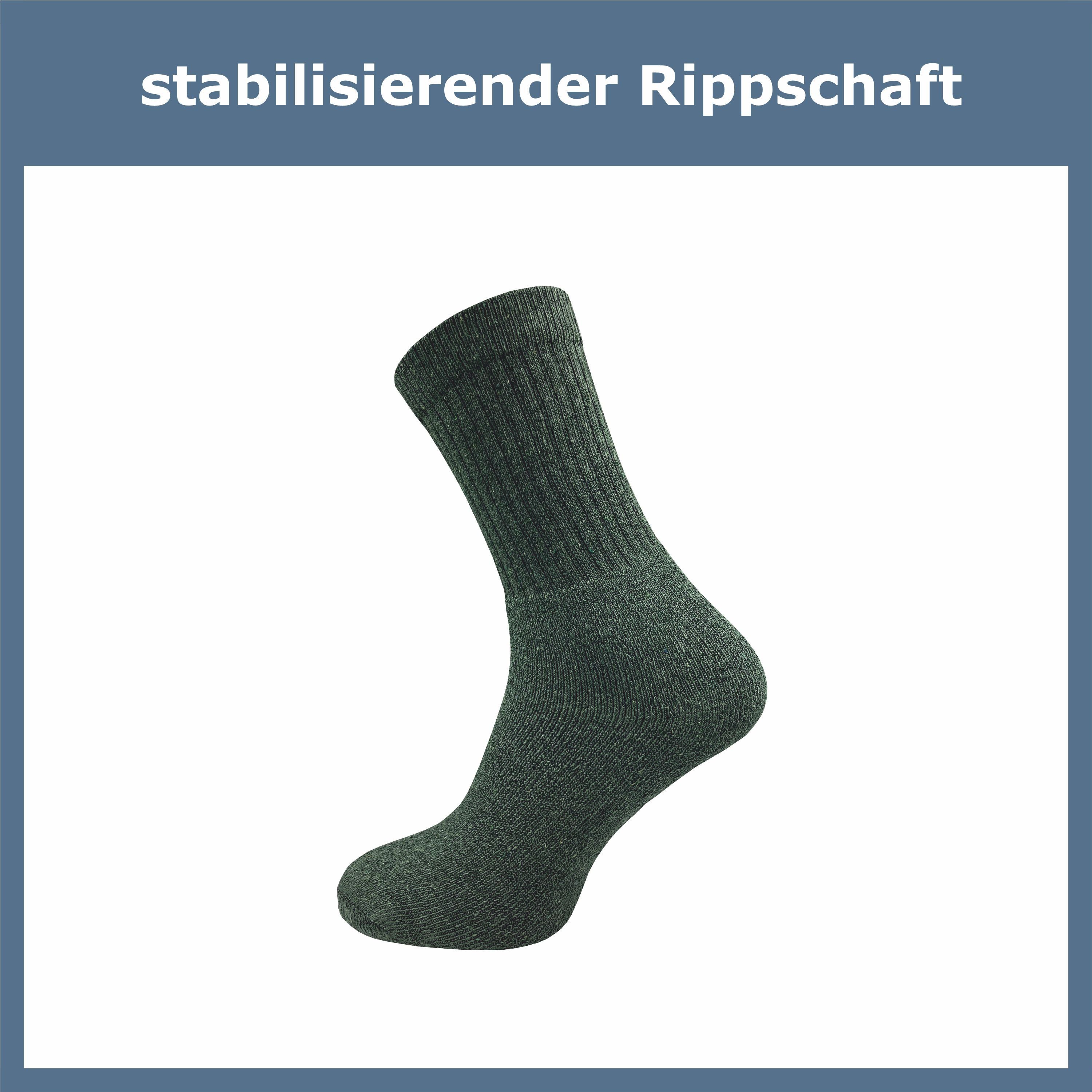 (10 GAWILO Paar) Wandern Grün mit z.B. Rippschaft Jagd, aus oder Army Freizeitsocken Baumwolle für Outdoor Aktivitäten strapazierfähiger