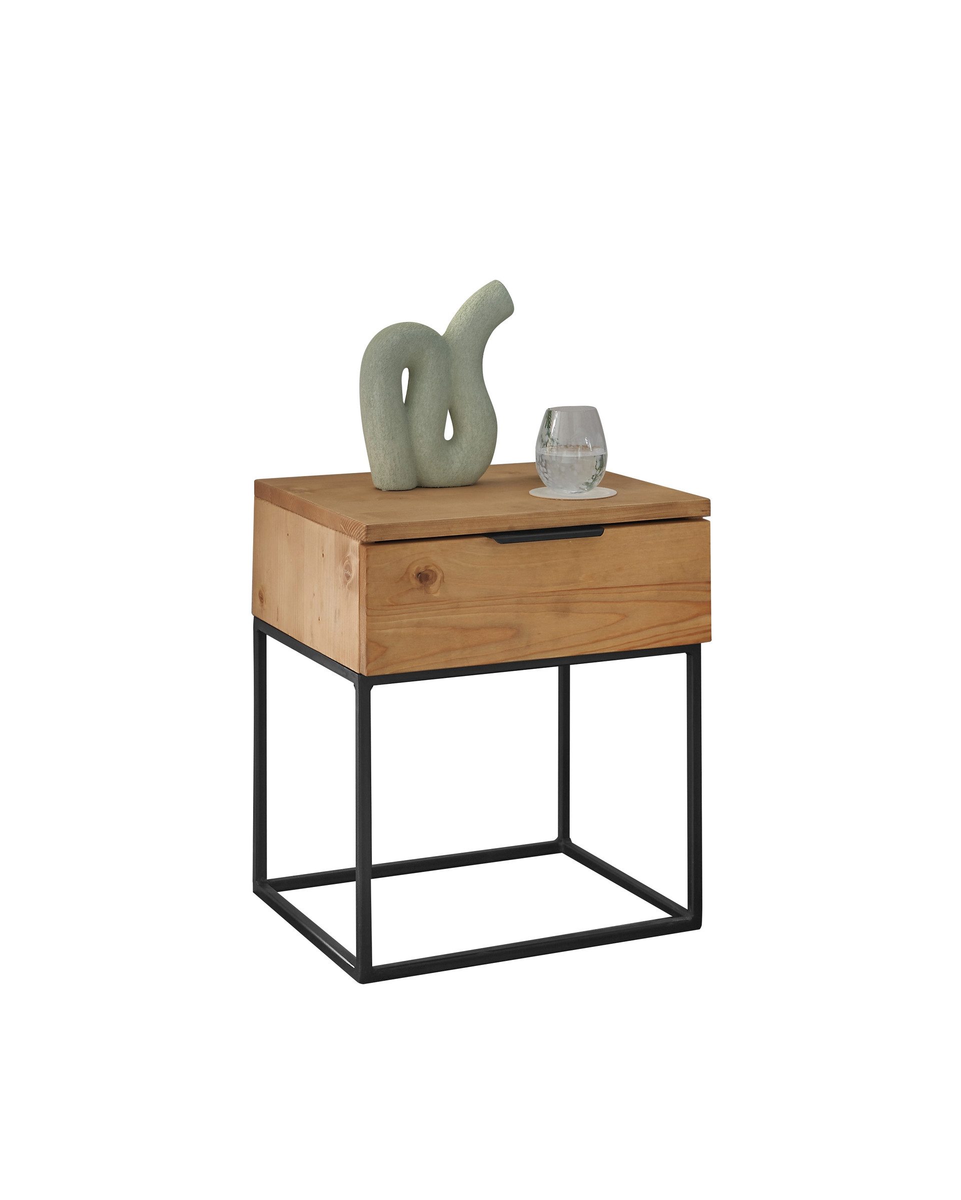 Schlafkontor Nachtkommode in Nadelholz massiv, Massivholz - 45x52x40cm (BxHxT)