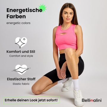 Bellivalini T-Shirt Sport Oberteile Damen Crop Top Neon Gym Yoga Laufen BLV50-324 (1-tlg)