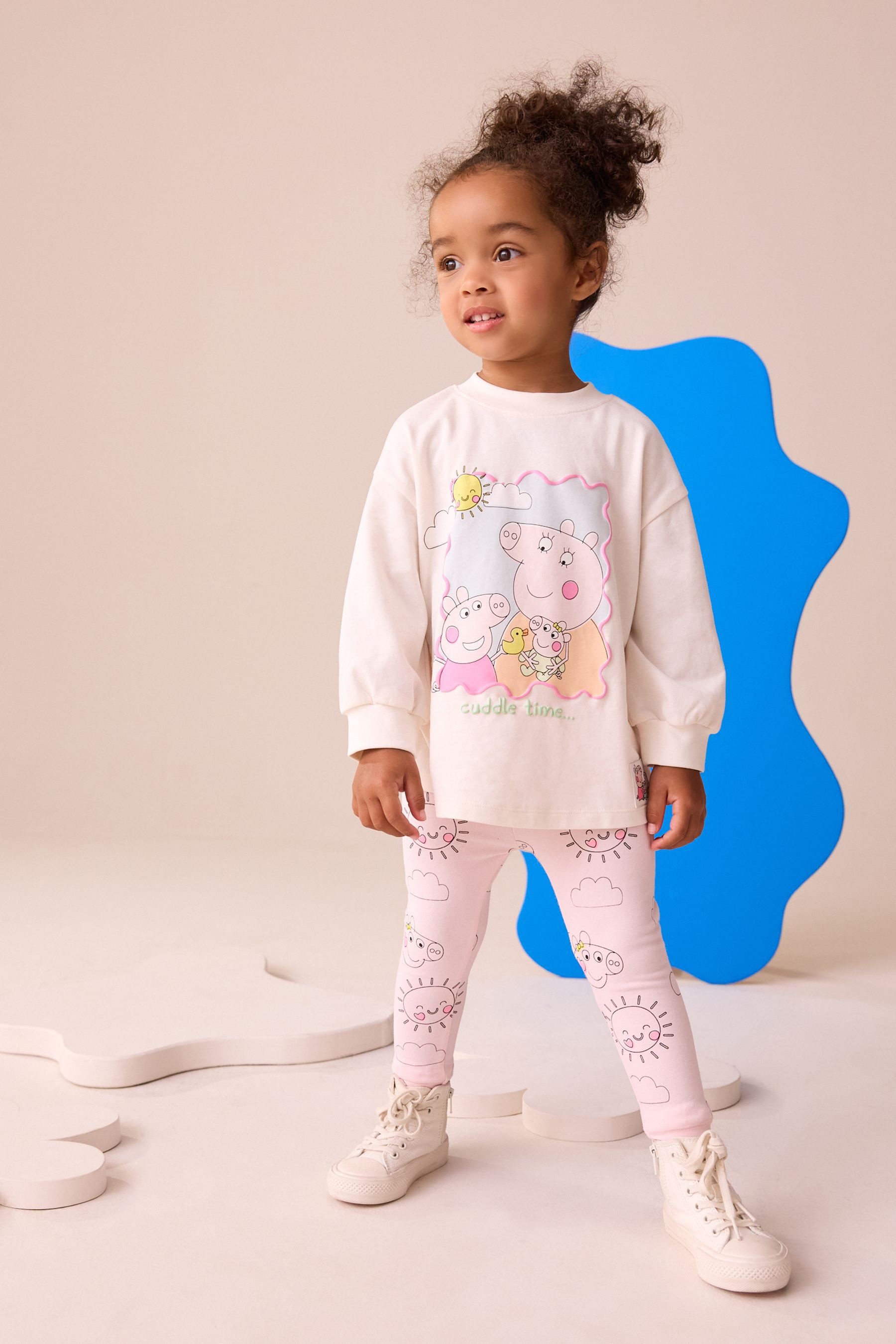 Next Langarmshirt & Leggings Langarmshirt und Leggings, Peppa Pig und Evie (2-tlg)