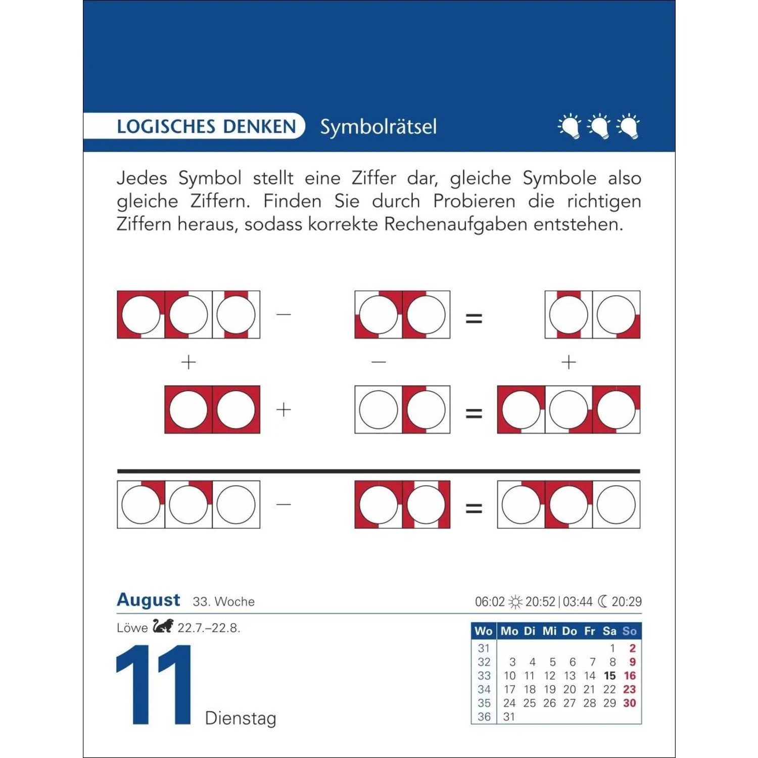 Harenberg Kalender Verlag Abreißkalender Brain Jogging Tagesabreißkalender 2026 - Gedächtnis, Konzentration,...