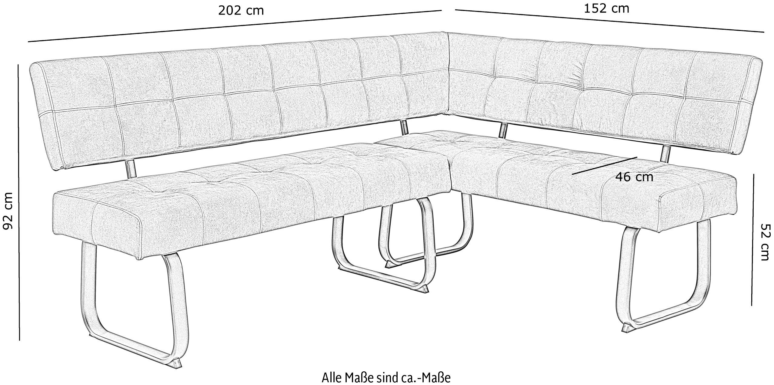 HELA Eckbank Federkern mit Polsterung LUISE,