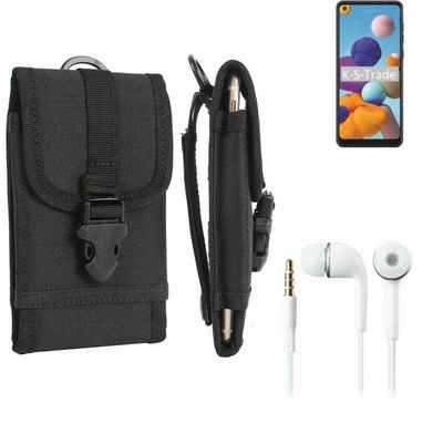 K-S-Trade Handyhülle für Samsung Galaxy A21, Holster Schutz Hülle Gürteltasche Handy Hülle Tasche outdoor