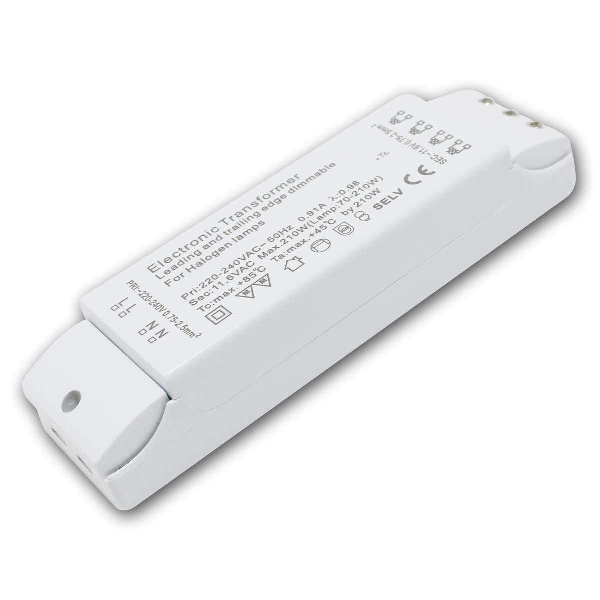 Maxtrack Elektronischer Halogen-Trafo, 70-210W, 230V-12V AC Trafo