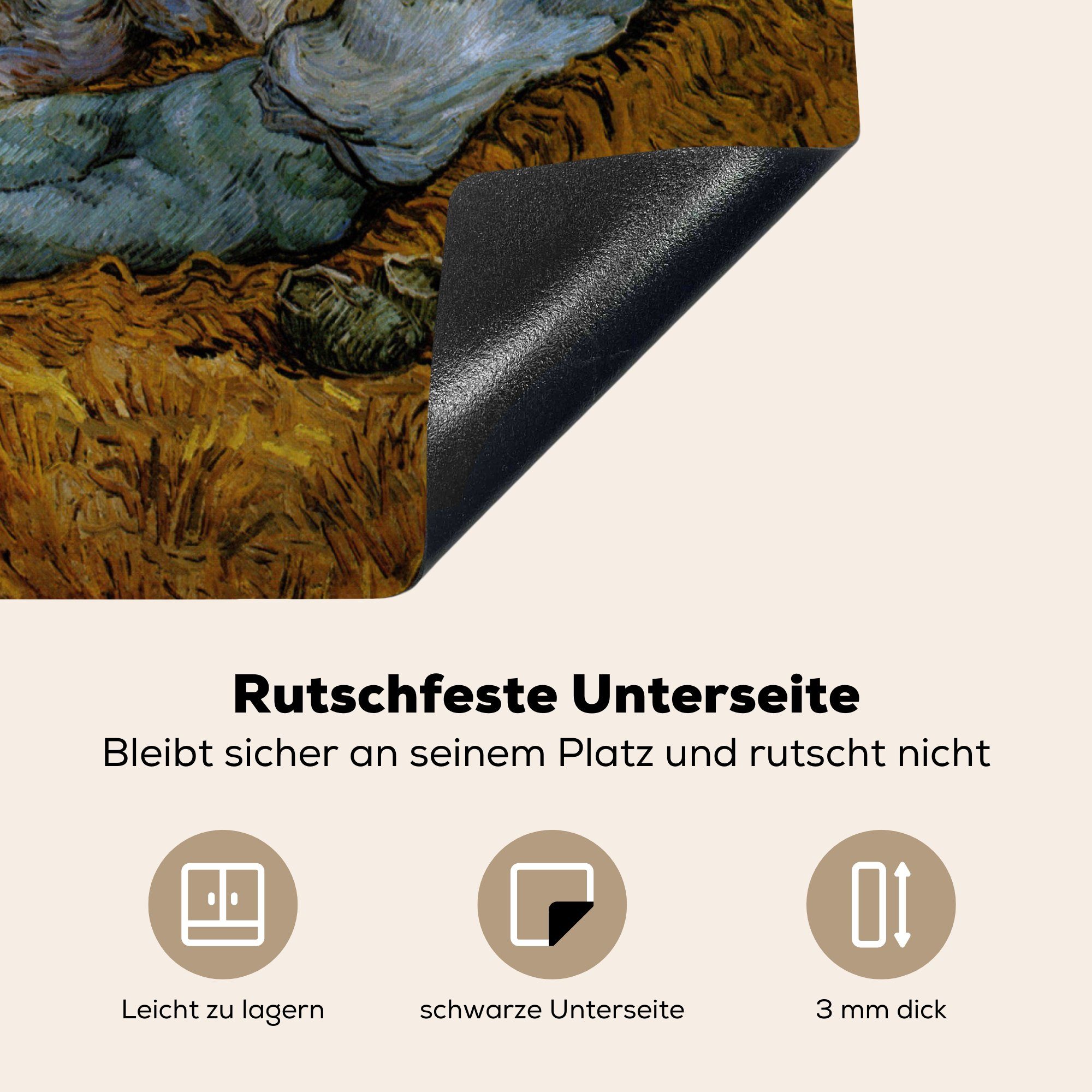 MuchoWow Herdblende-/Abdeckplatte tlg), - Vincent Die Induktionsmatte Gogh, für küche, Vinyl, van Ceranfeldabdeckung (1 cm, die 59x52 Siesta