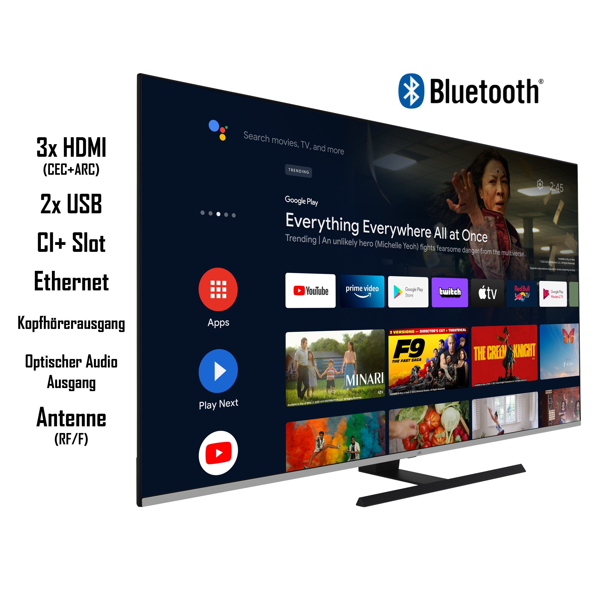 JVC LT-70VAQ7255 QLED-Fernseher (177 4K Zoll, Android Ultra HD, cm/70 Smart-TV) TV